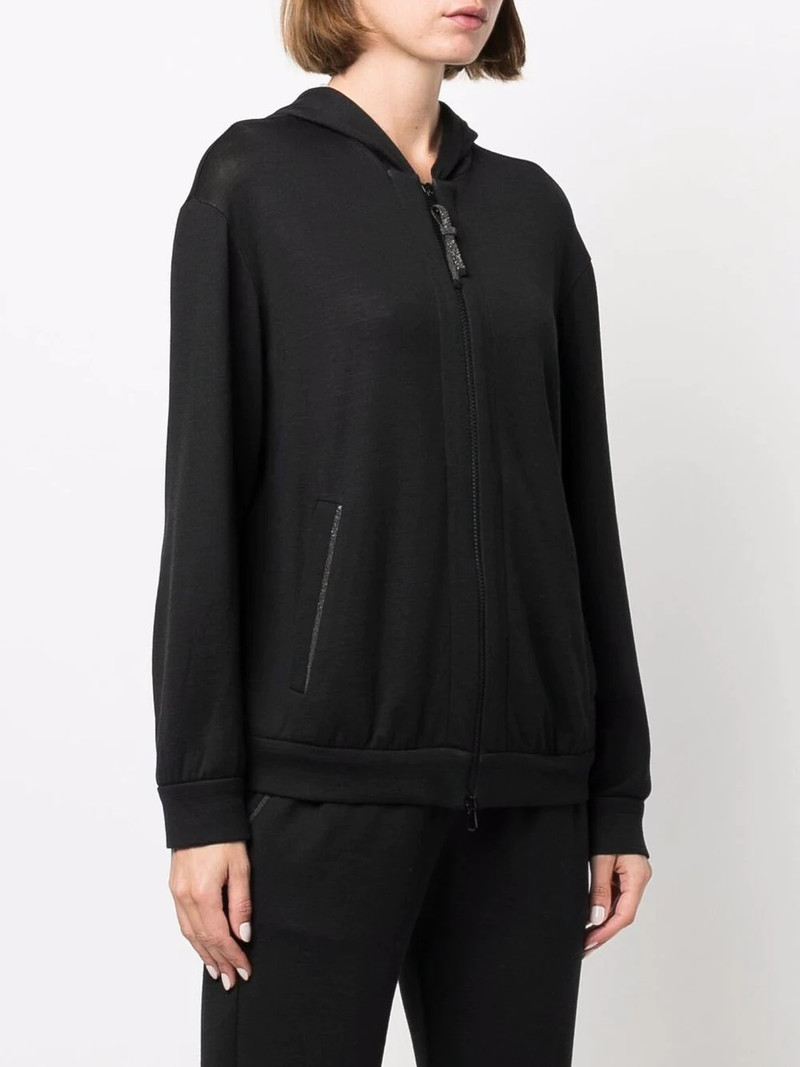 monili-trim zip-front hoodie 3