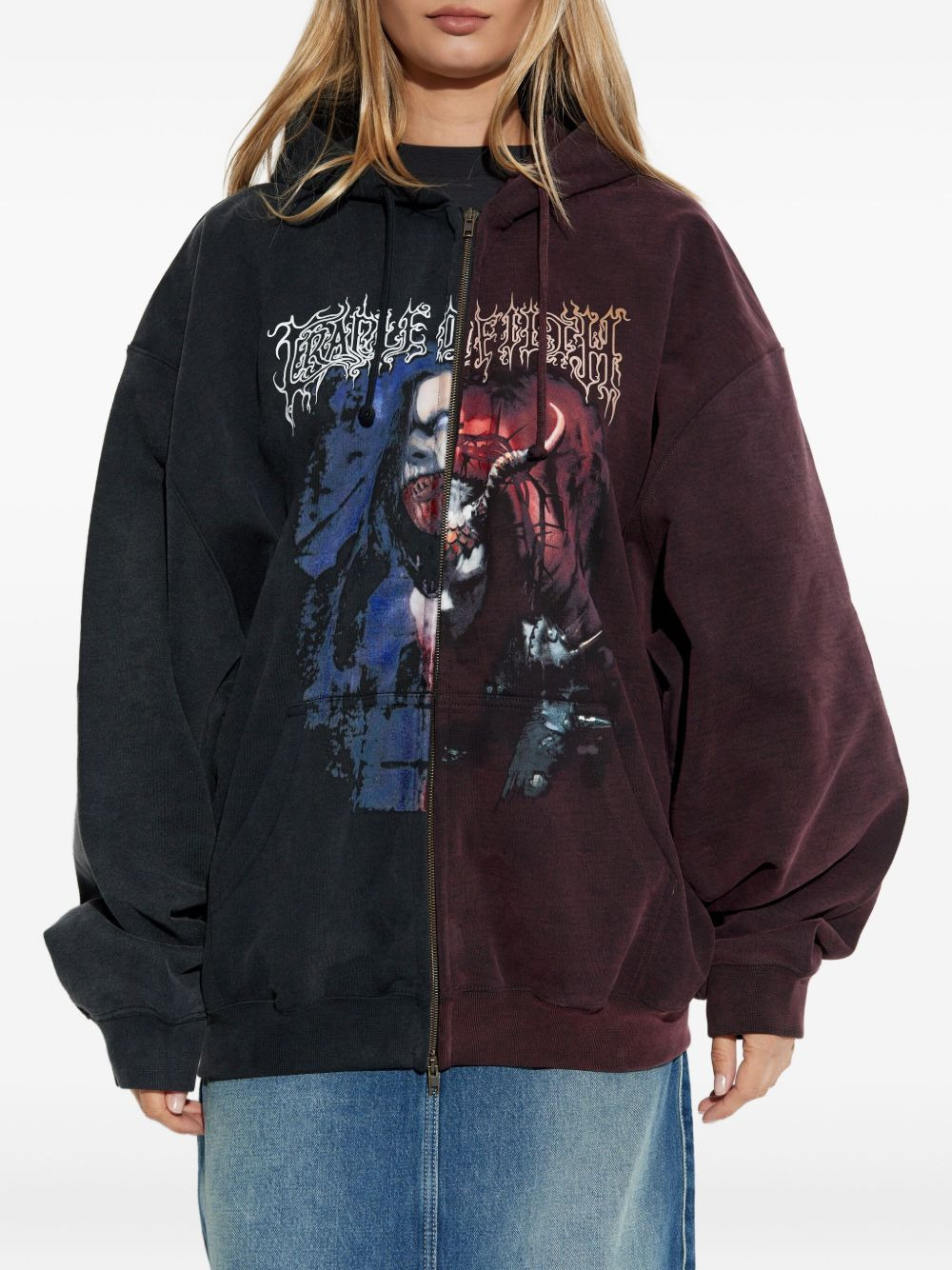 graphic-print zip-up hoodie - 2