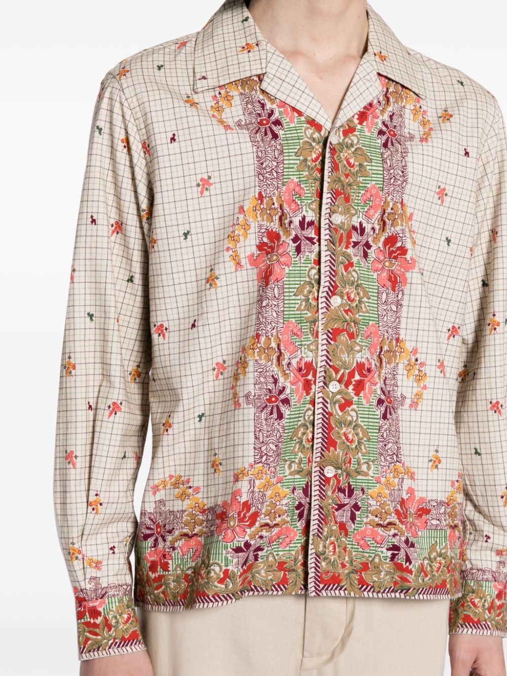 floral-print cotton shirt - 5