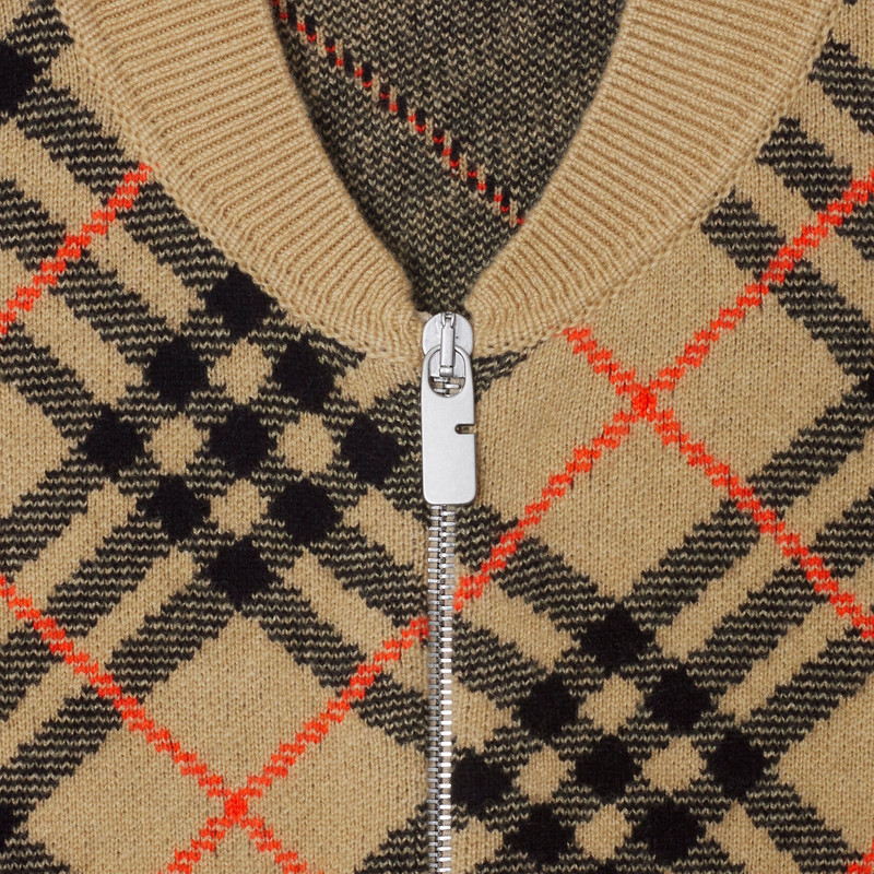 Check Cashmere Bomber Jacket 5