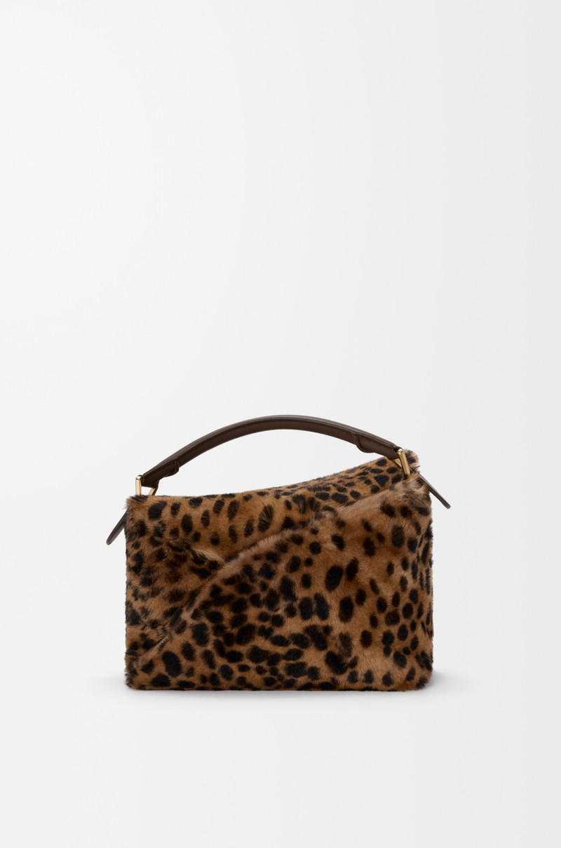 Small Puzzle Edge bag in printed shearling 6