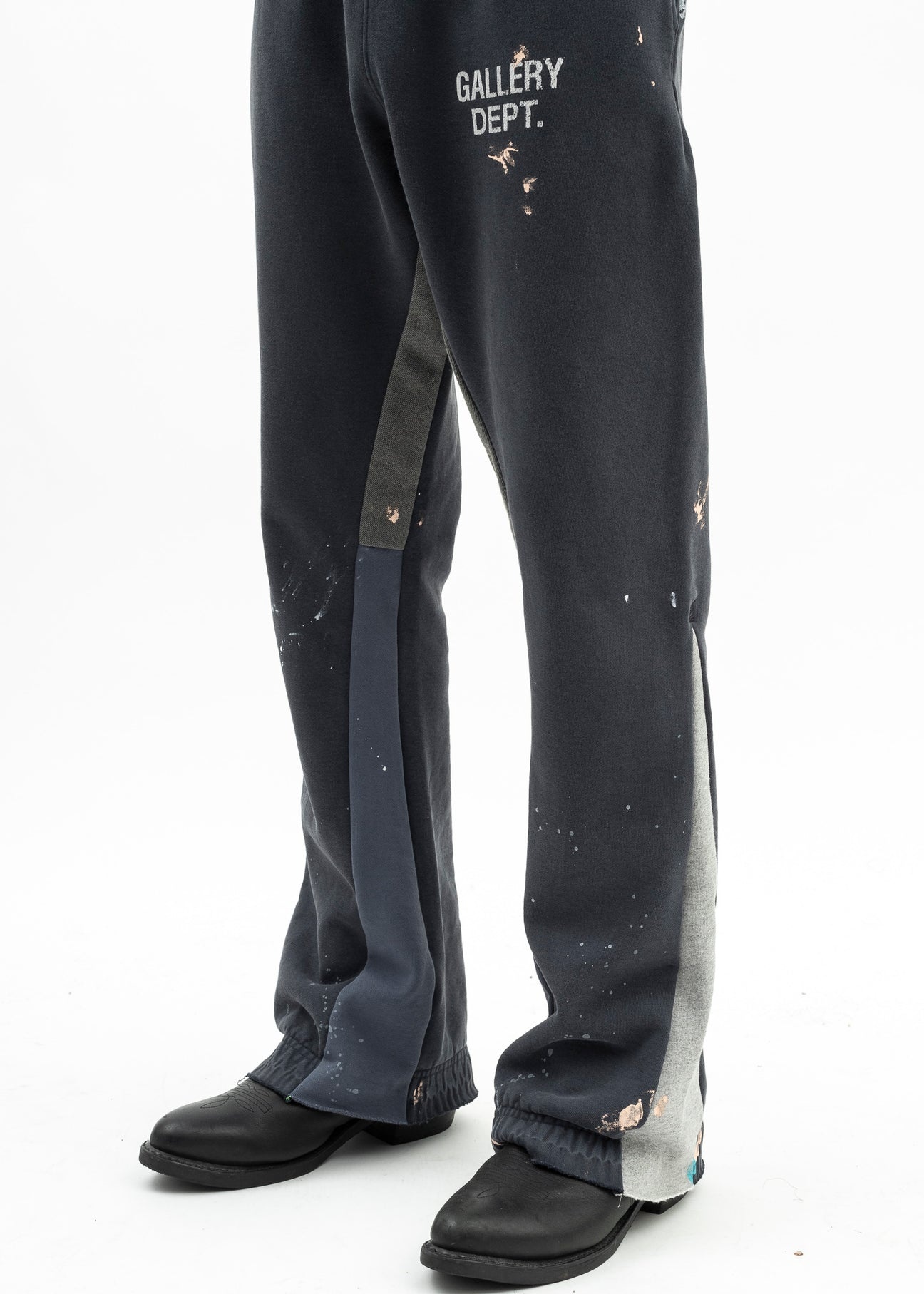 Gallery Dept Painted Flare Washed Black Sweatpants - 4