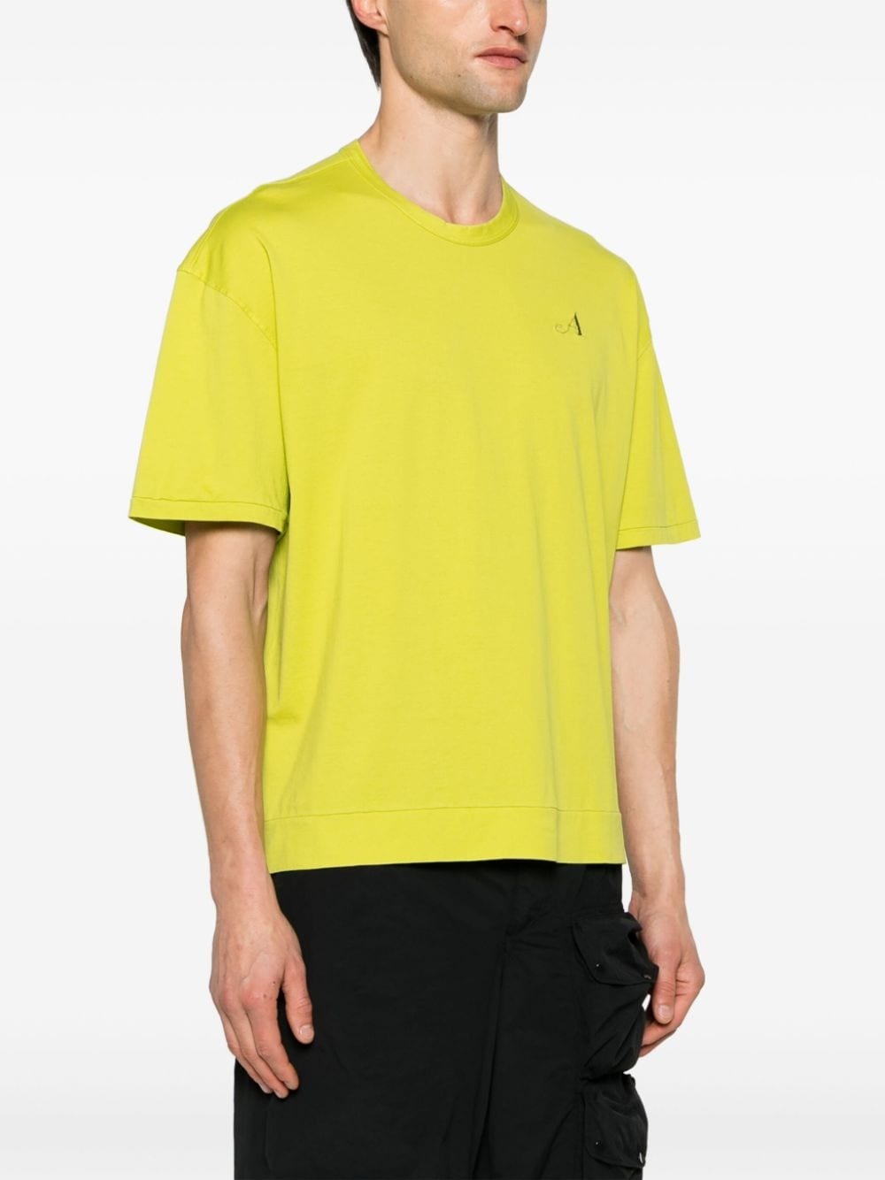 logo-embroidered cotton T-shirt - 3