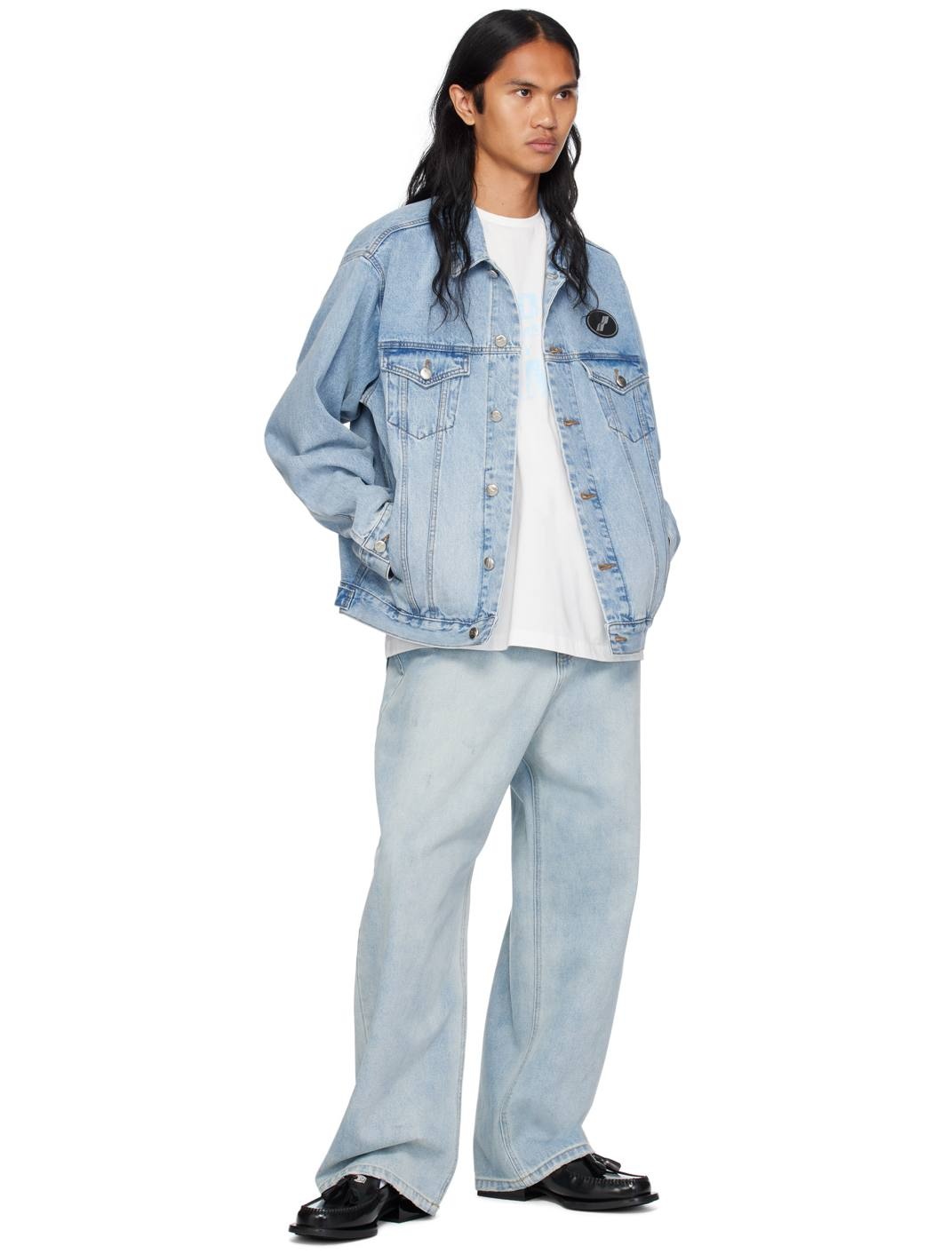 Blue Oversized Denim Jacket - 4