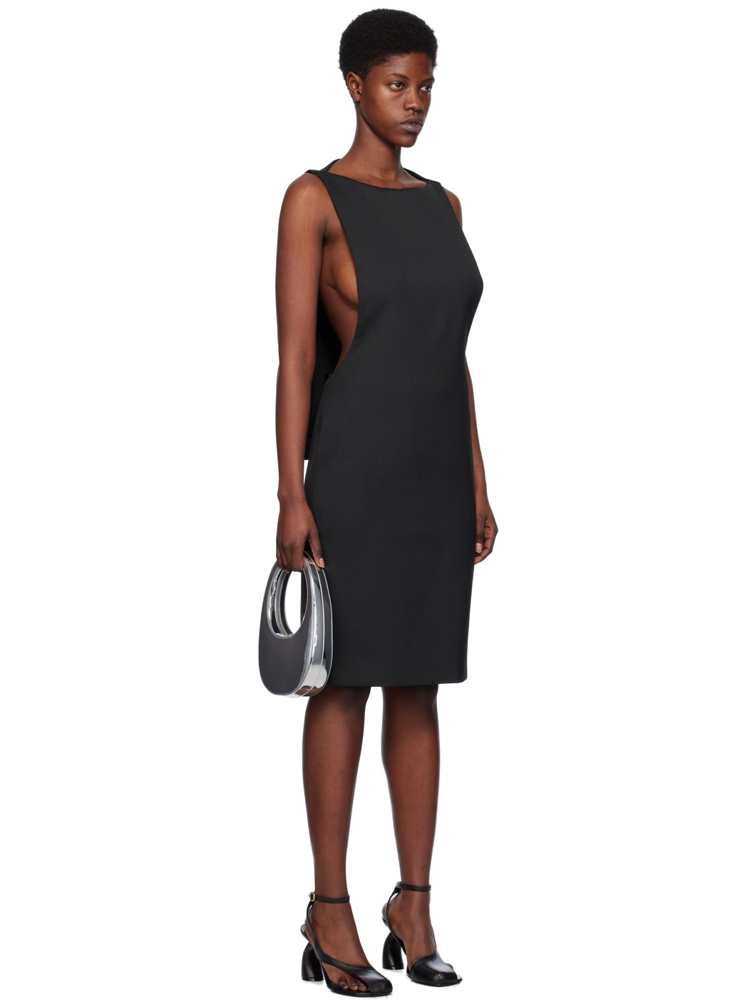 Black Cape Minidress - 2