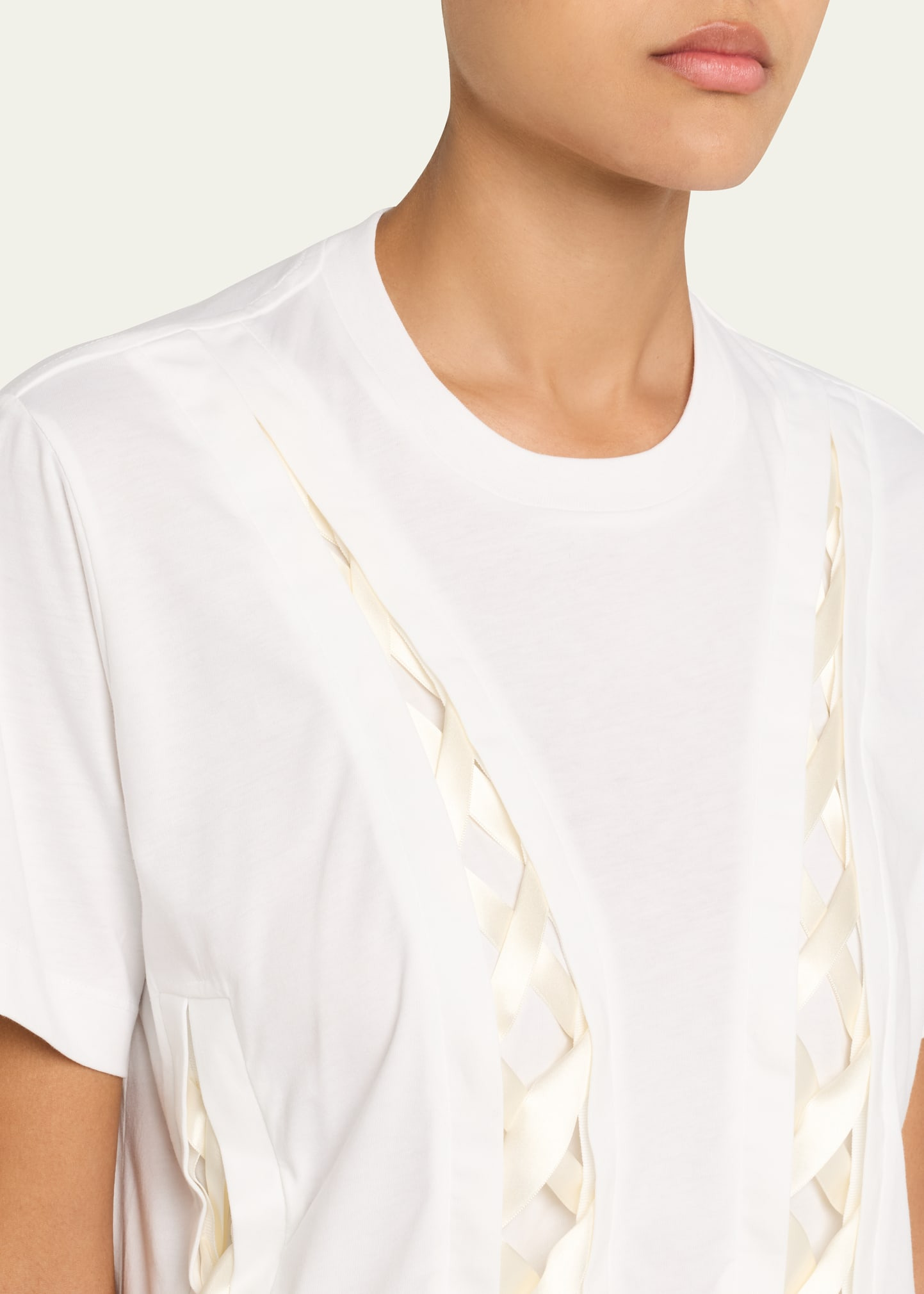 Unraveling Ribbon Cotton Jersey T-Shirt - 5