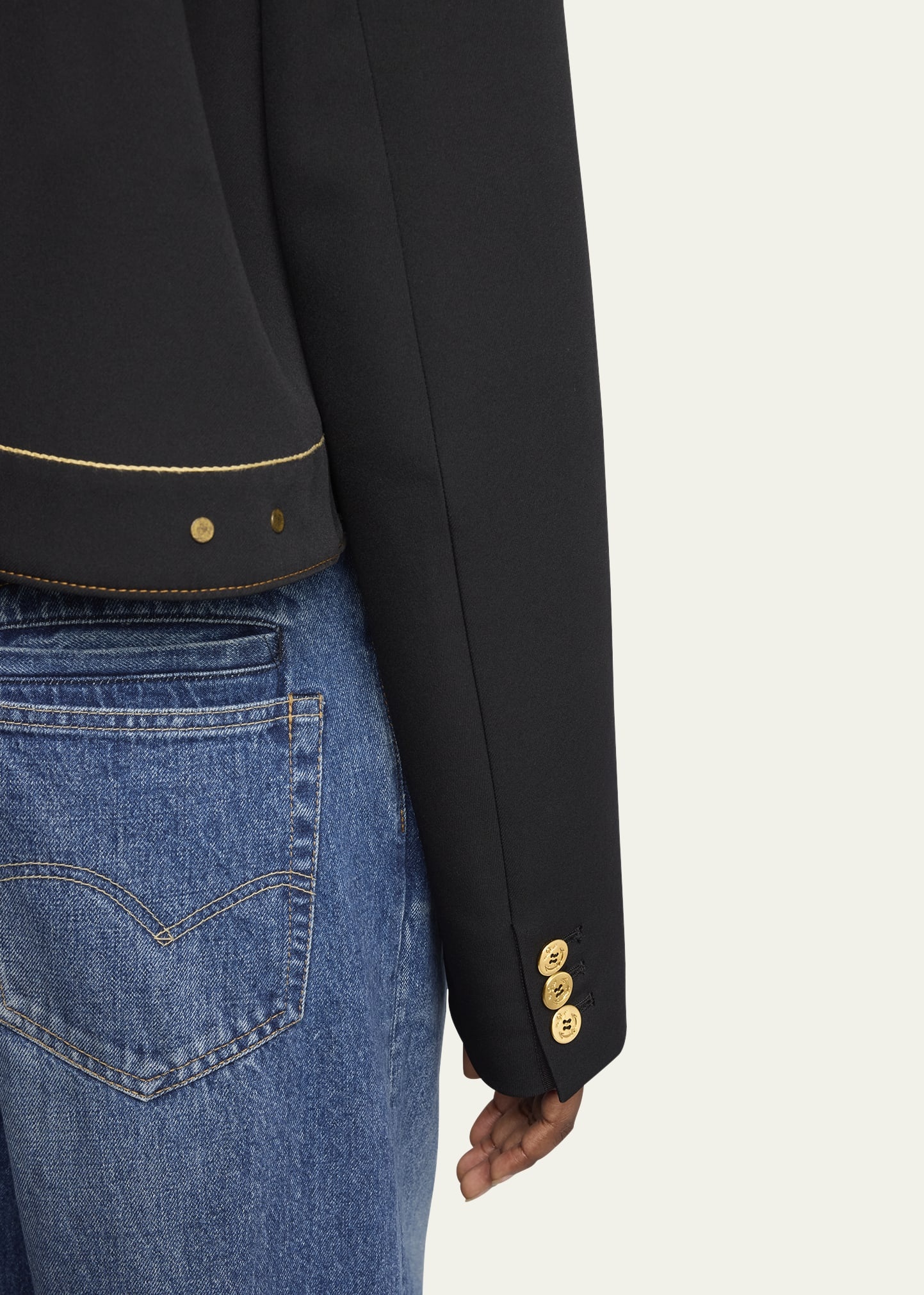 Layered Wool Denim Jacket - 5