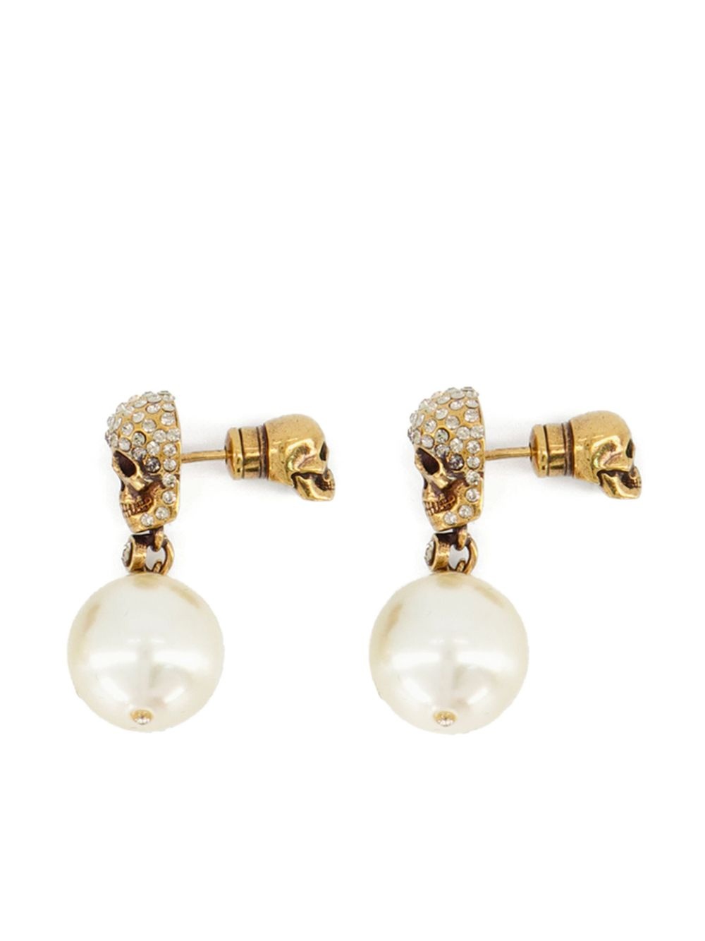 pavé skull earrings - 1