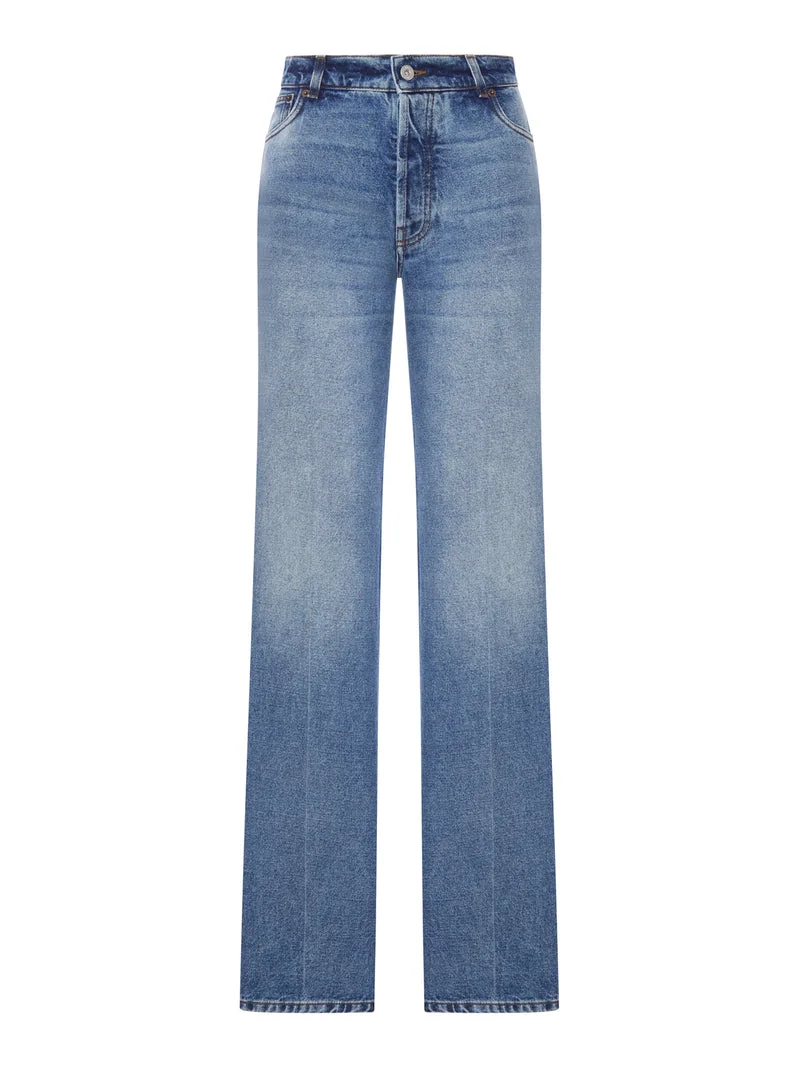 Miu Miu Women Straight Leg Denim Jeans Medium Wash - 1