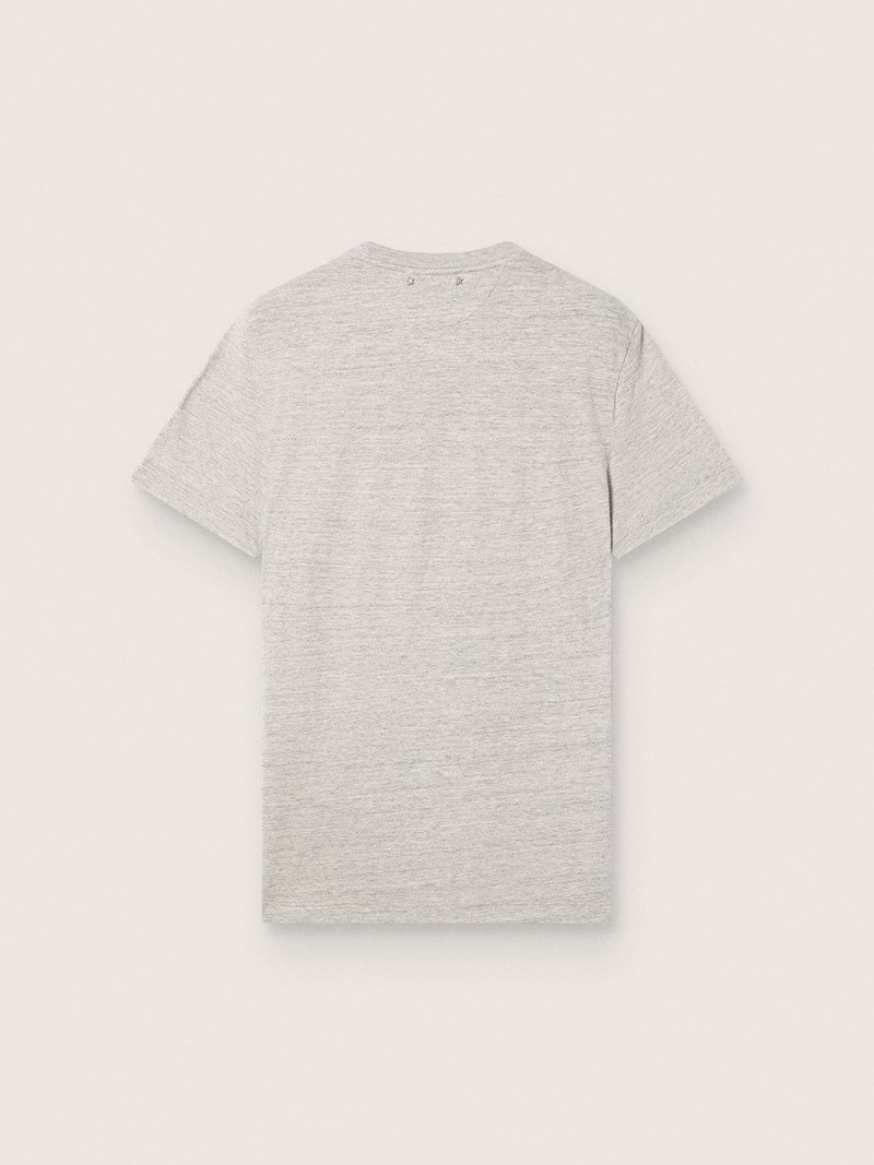 Golden Goose Unisex T-shirt in gray melange jersey with flag print outlook