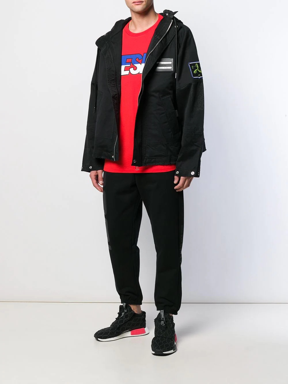 zipped up wind breaker - 2