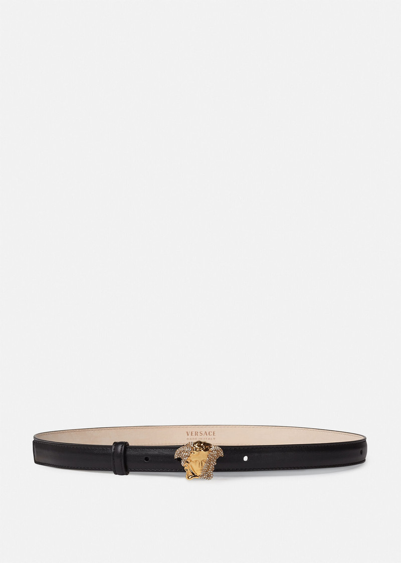 Crystal La Medusa Thin Leather Belt 1