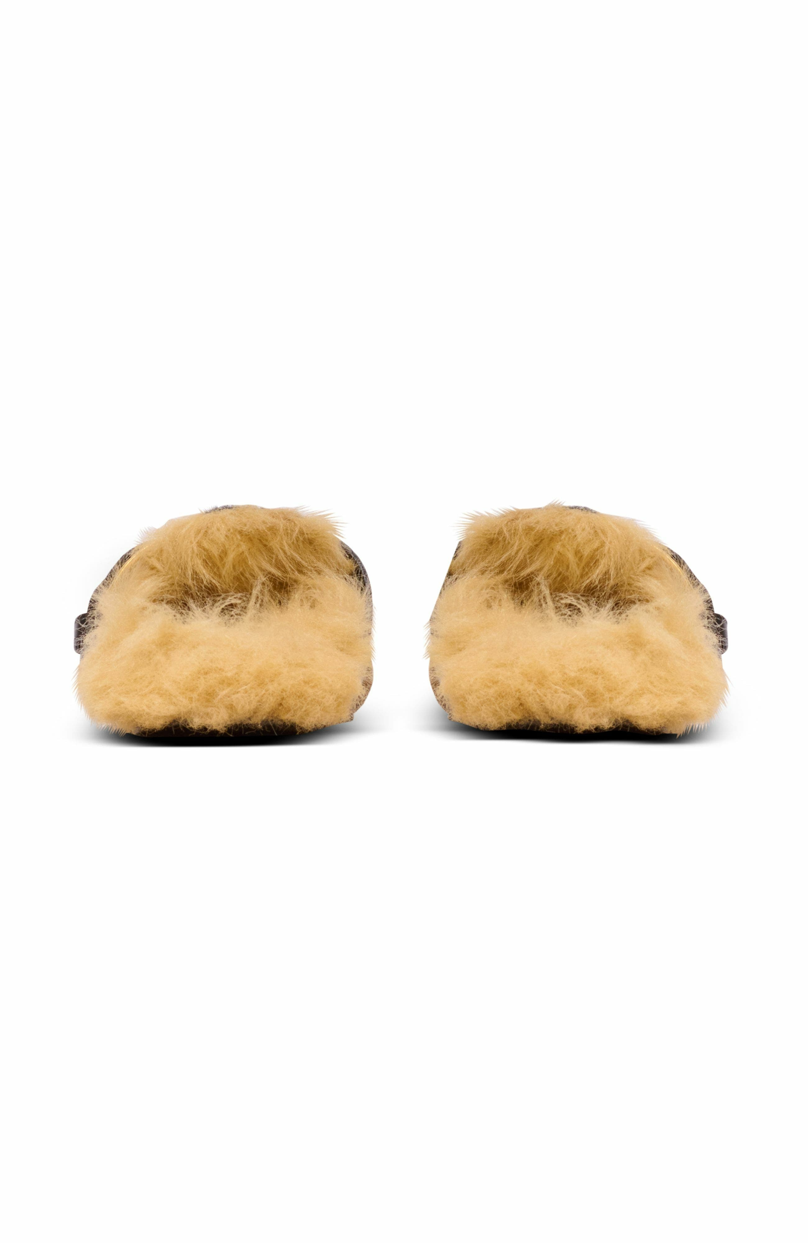 Balmain Anthem Leopard Print Ponyskin Leather And Faux Fur Mules in Brown at Nordstrom - 3