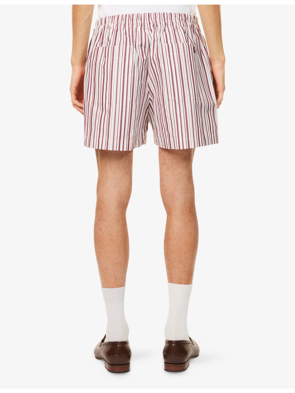 Stripe-Print Relaxed-Fit Cotton-Poplin Shorts - 4
