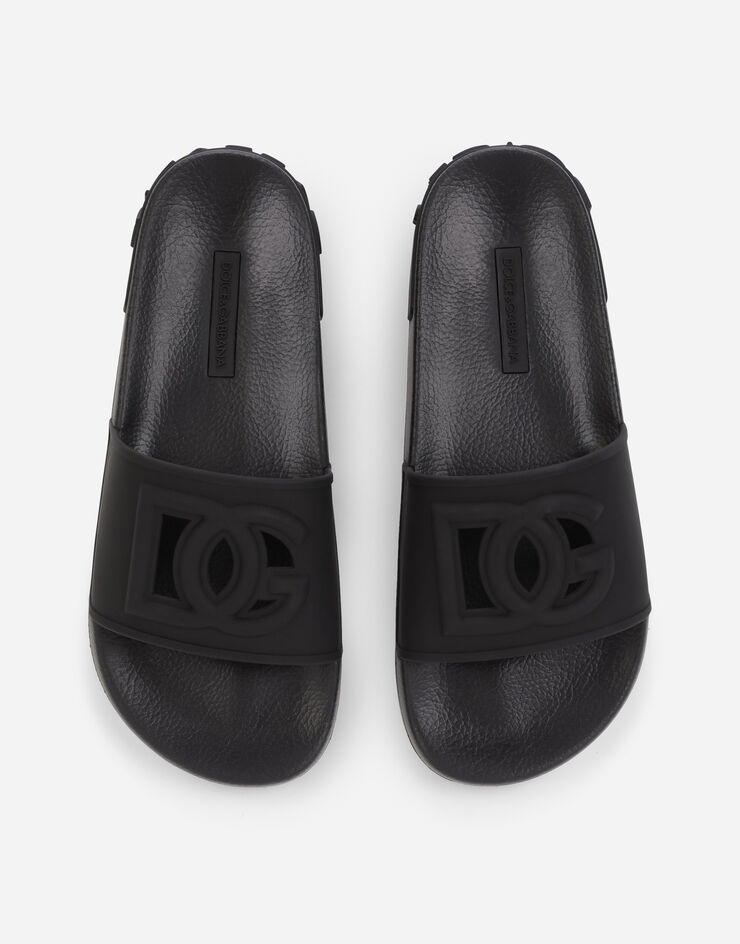 Rubber beachwear sliders with DG Millennials logo - 4