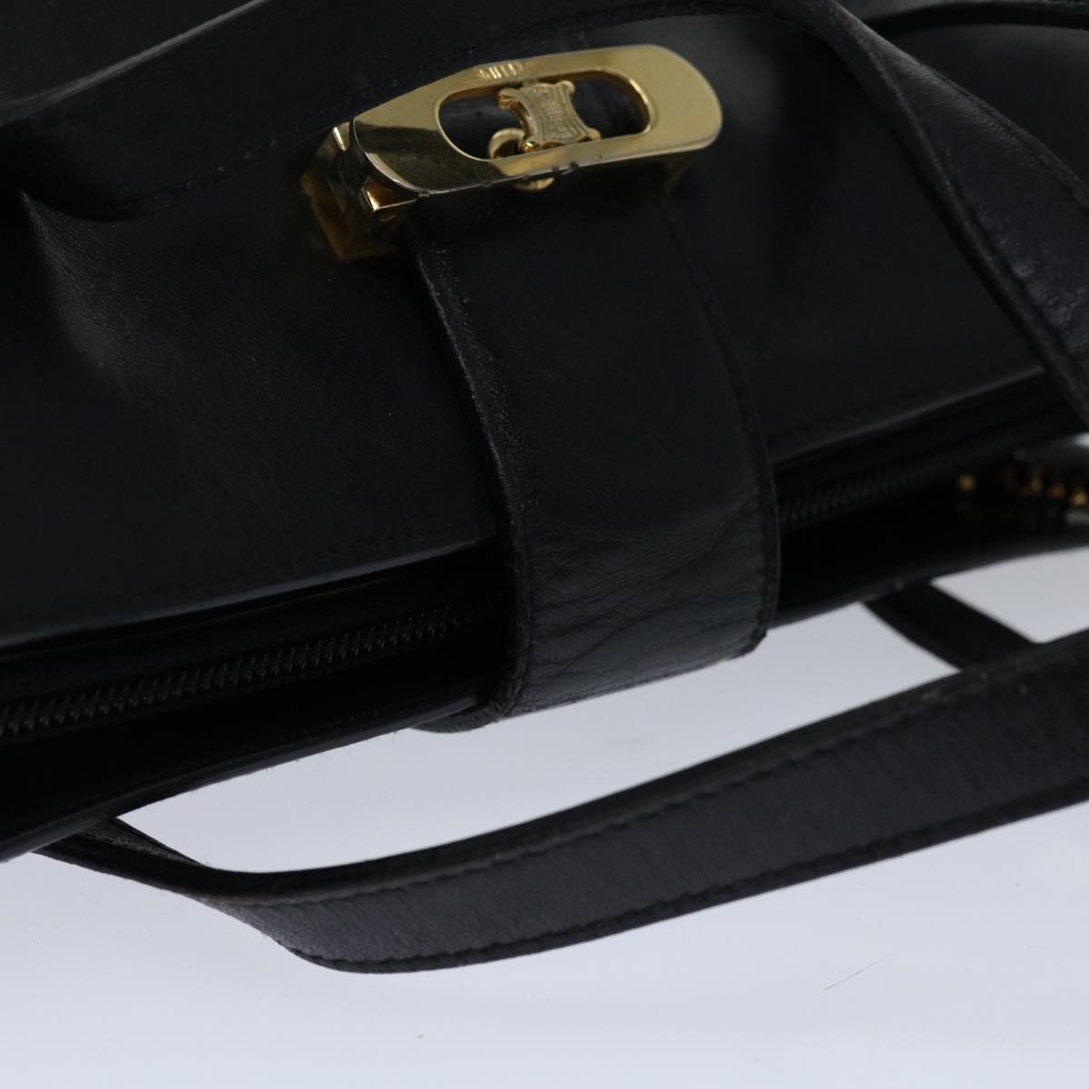 CELINE Hand Bag Leather Black - 6