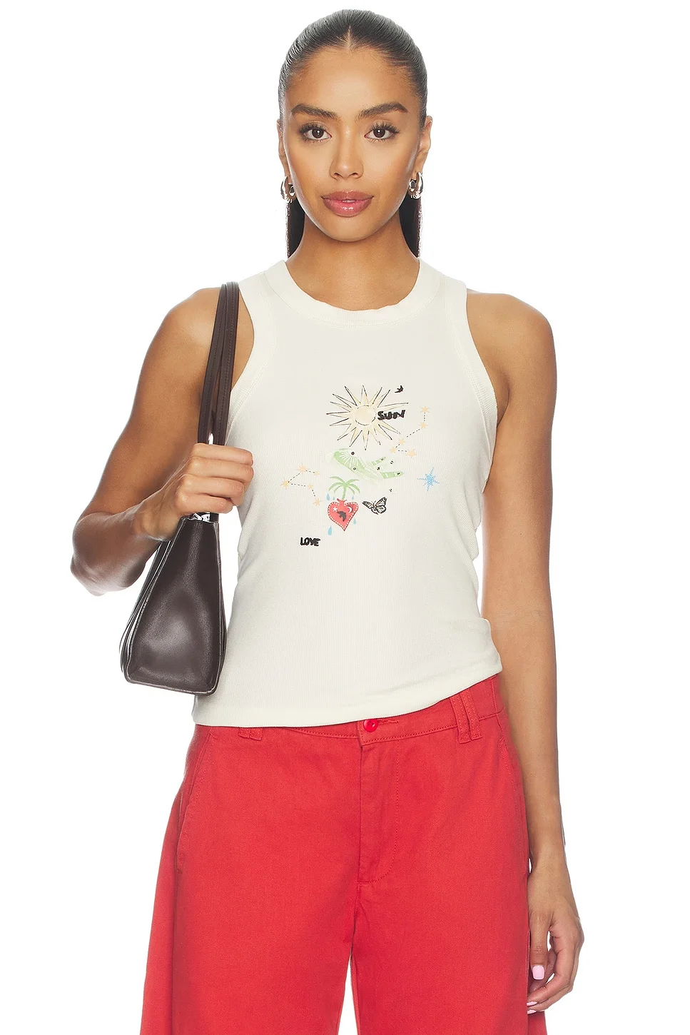 Cream Celestial Rib Tank - 1