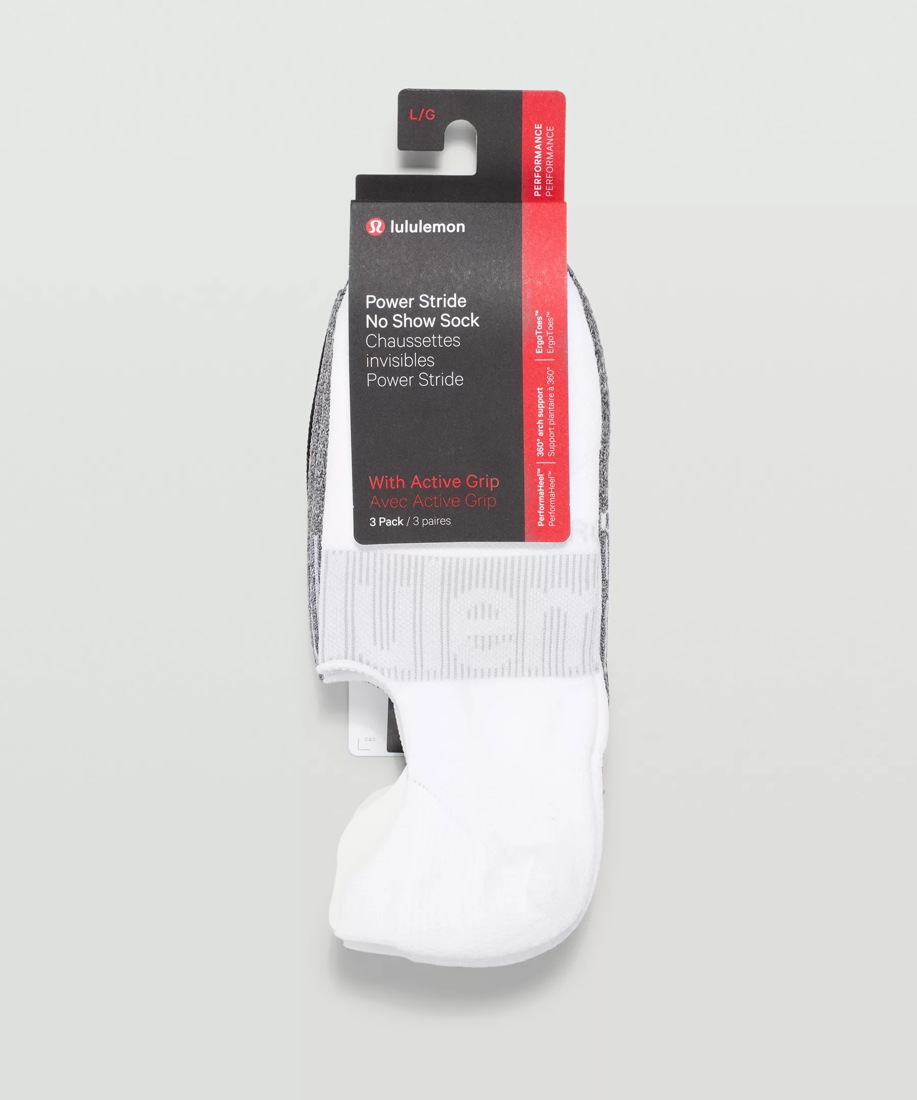 Men's Power Stride No-Show Socks with Active Grip *3 Pack - 4