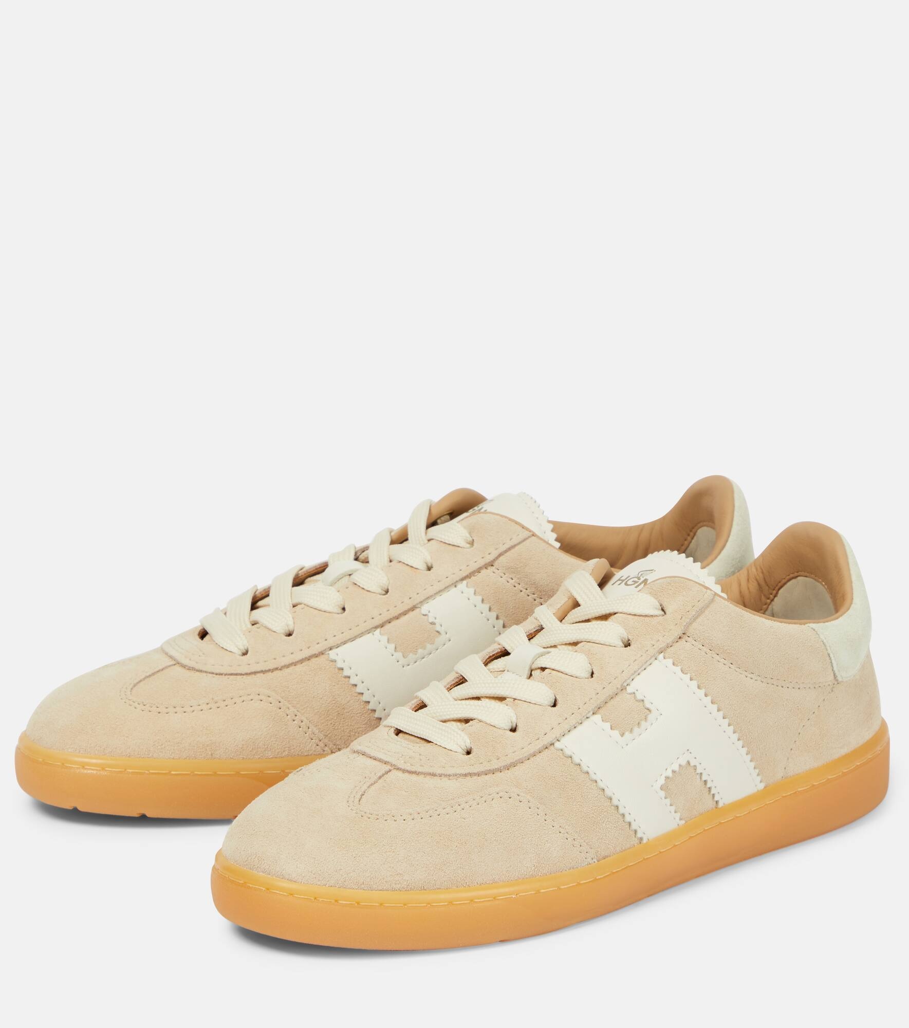 H647 leather-trimmed suede sneakers - 5