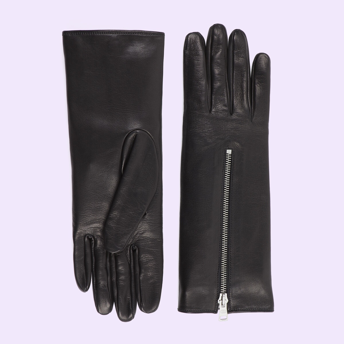Leather gloves with zip - 1