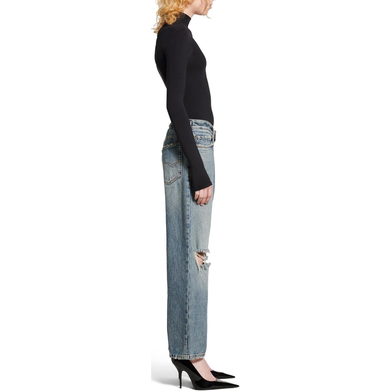 Balenciaga Distressed Straight-Leg Jeans 'Blue' 745149THW254245 - 5