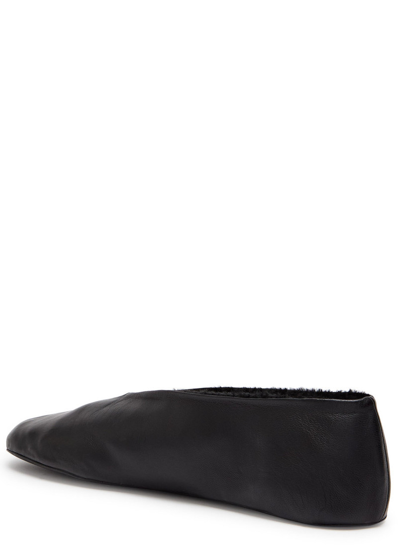 The Row The Row Stella Shearling-lined Leather Ballet Flats outlook