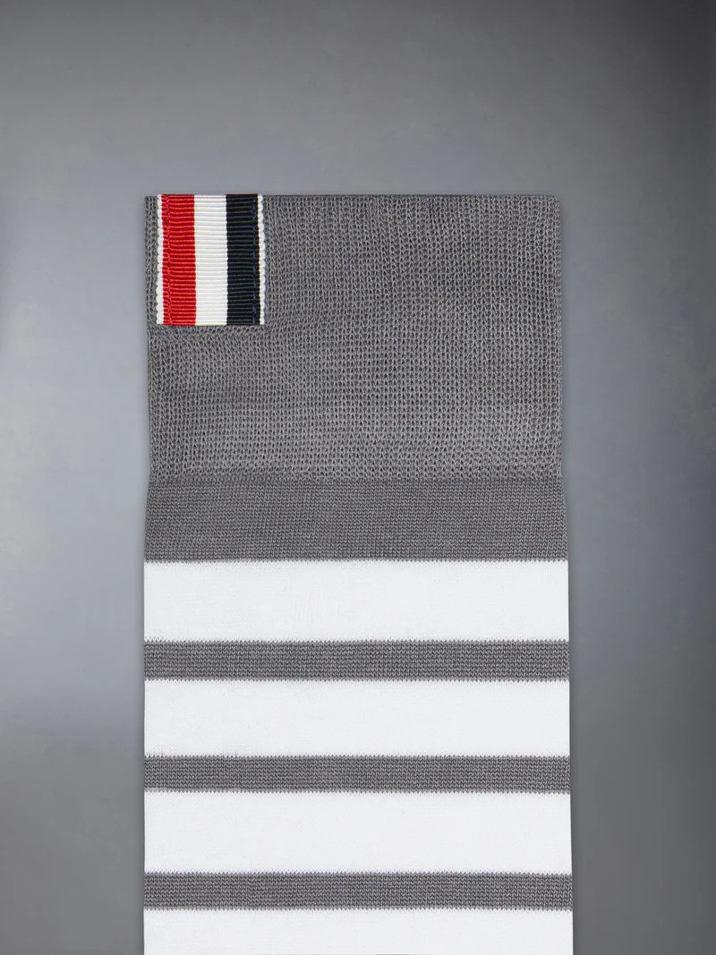 Thom Browne Lightweight Cotton 4-Bar Mid Calf Socks Women outlook
