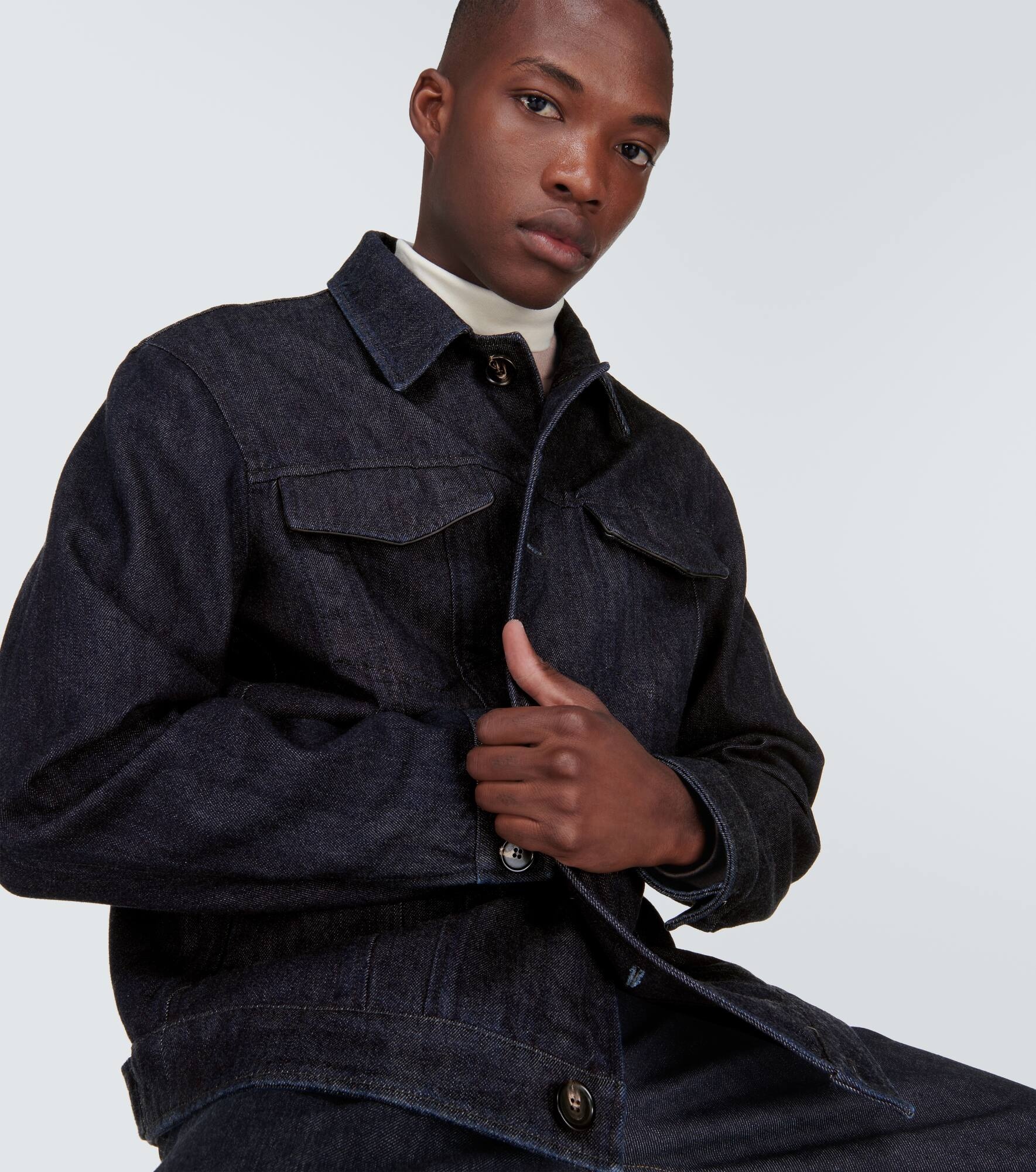 Neive denim and cashmere jacket - 4