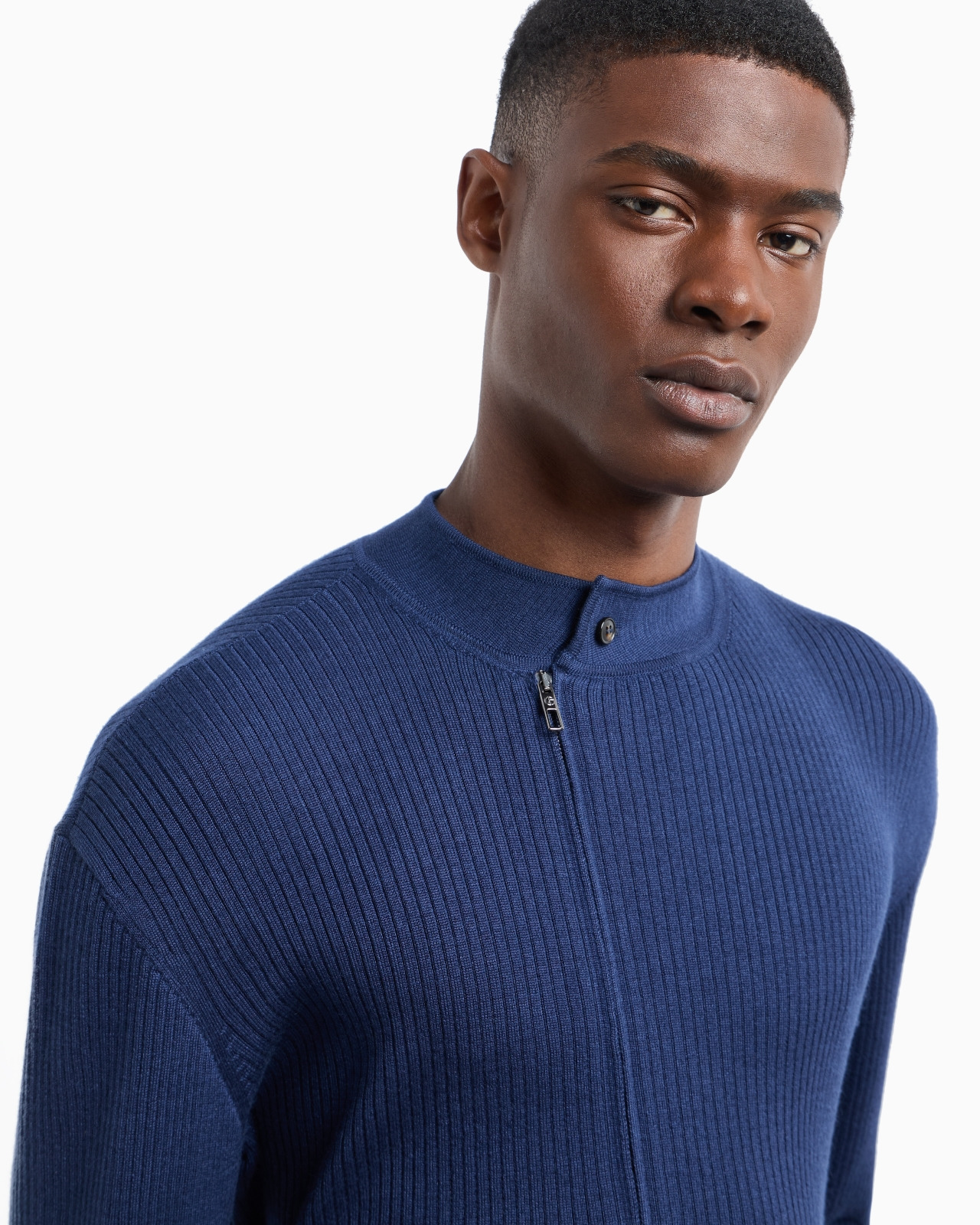 RIBBED CASHMERE AND SILK ZIP-UP CARDIGAN - 5
