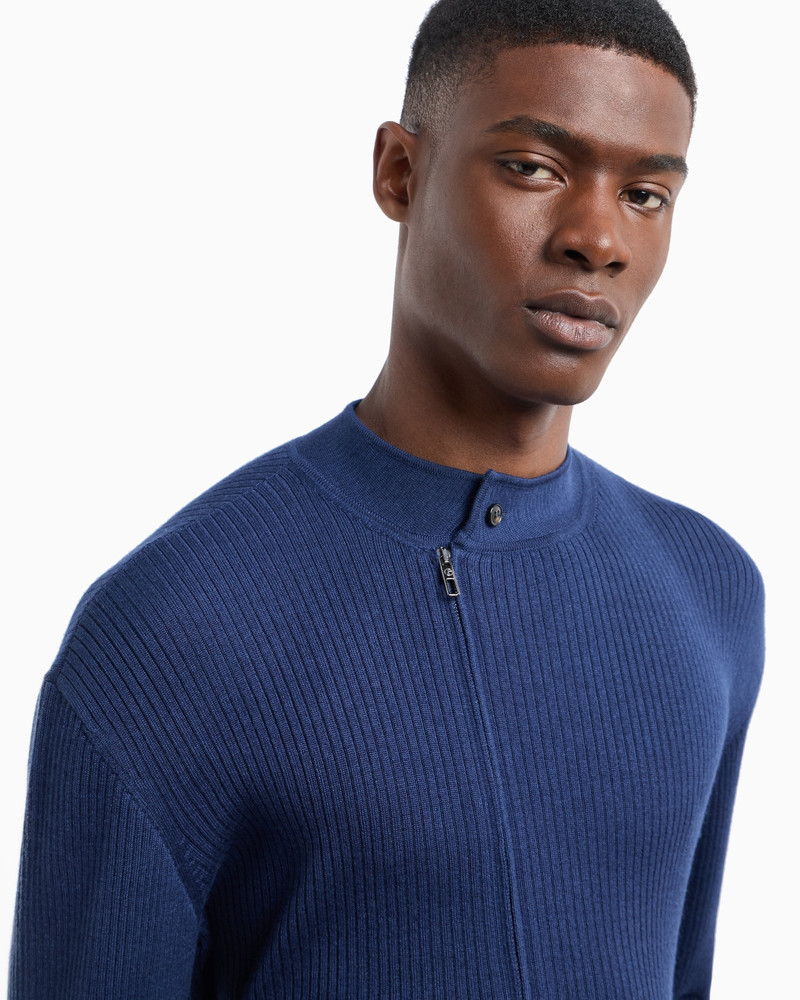 RIBBED CASHMERE AND SILK ZIP-UP CARDIGAN 5