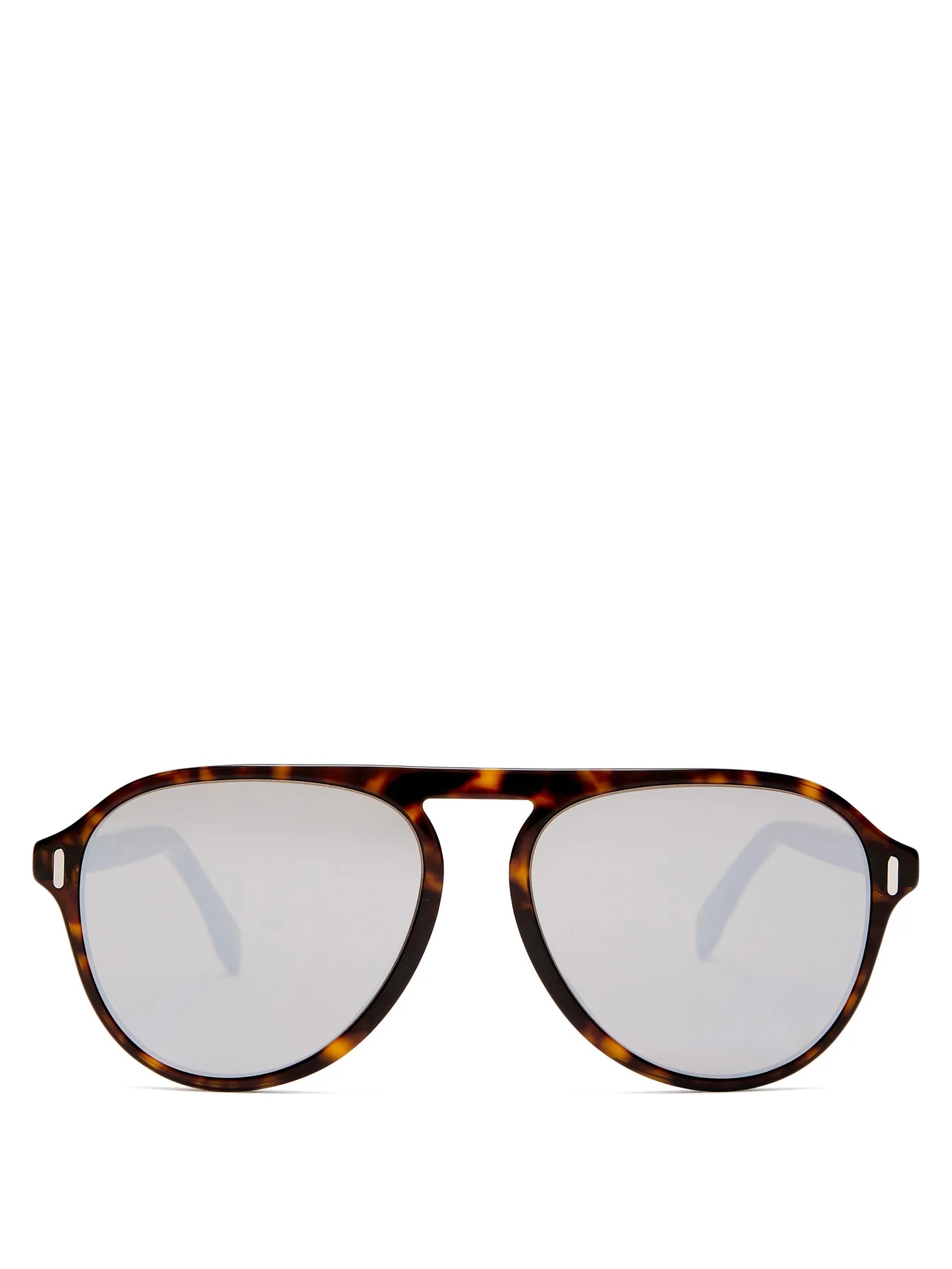 Mirrored tortoiseshell-acetate aviator sunglasses - 1