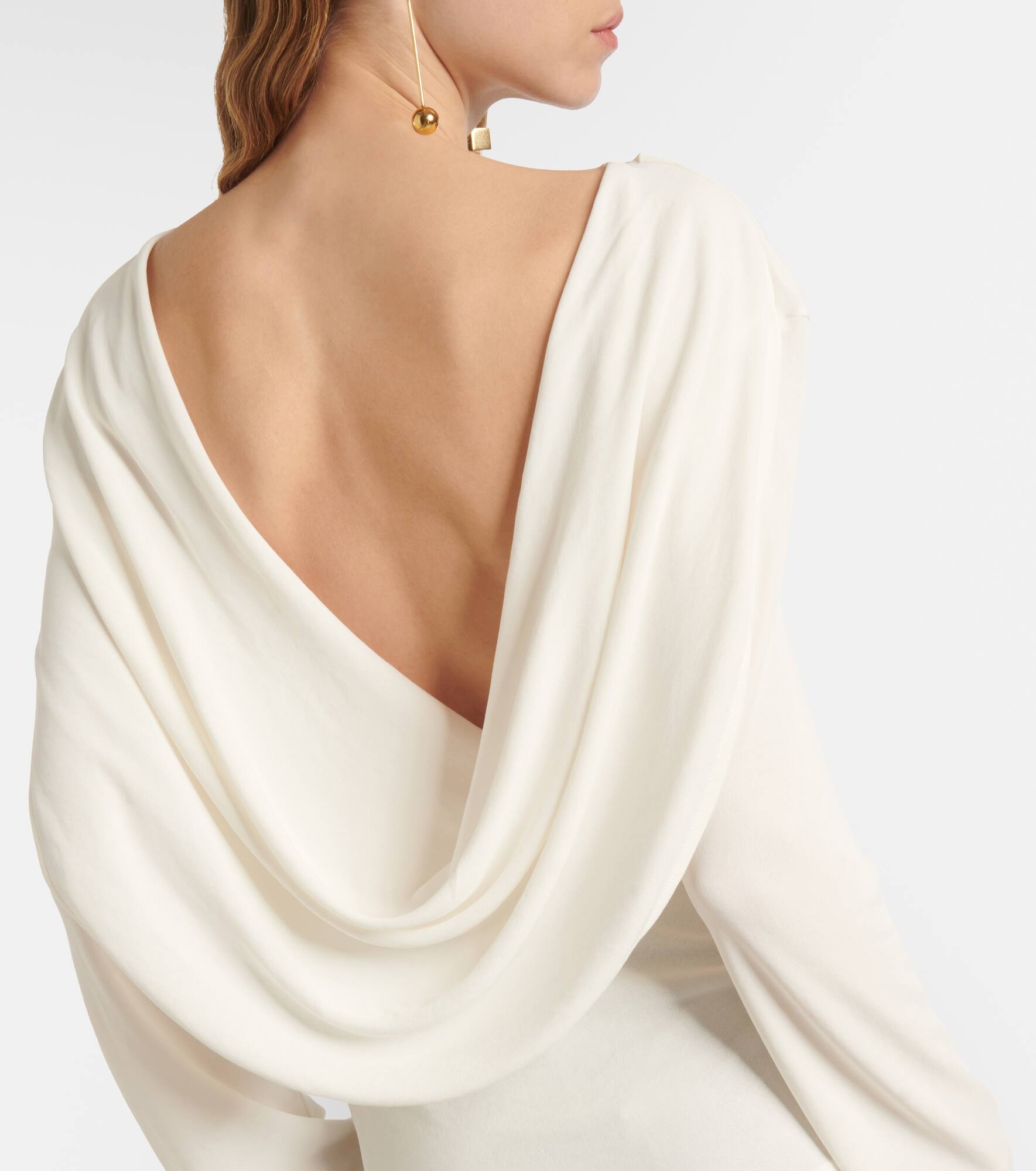 Croisière draped open-back crêpe jersey top - 6