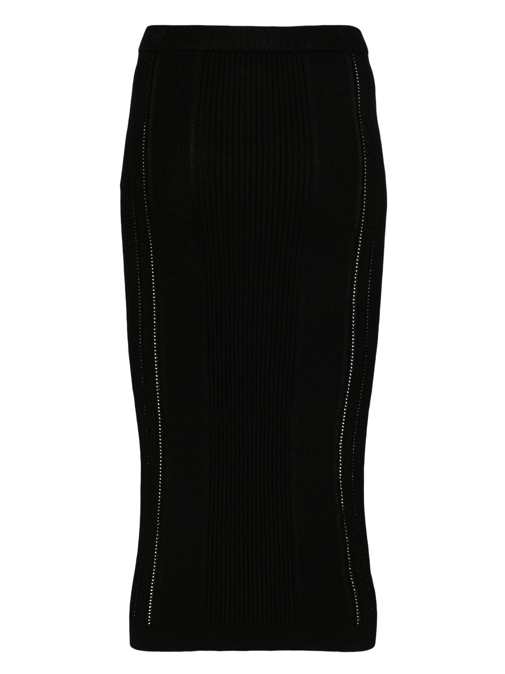 Black 5-Button Knit Skirt - 2