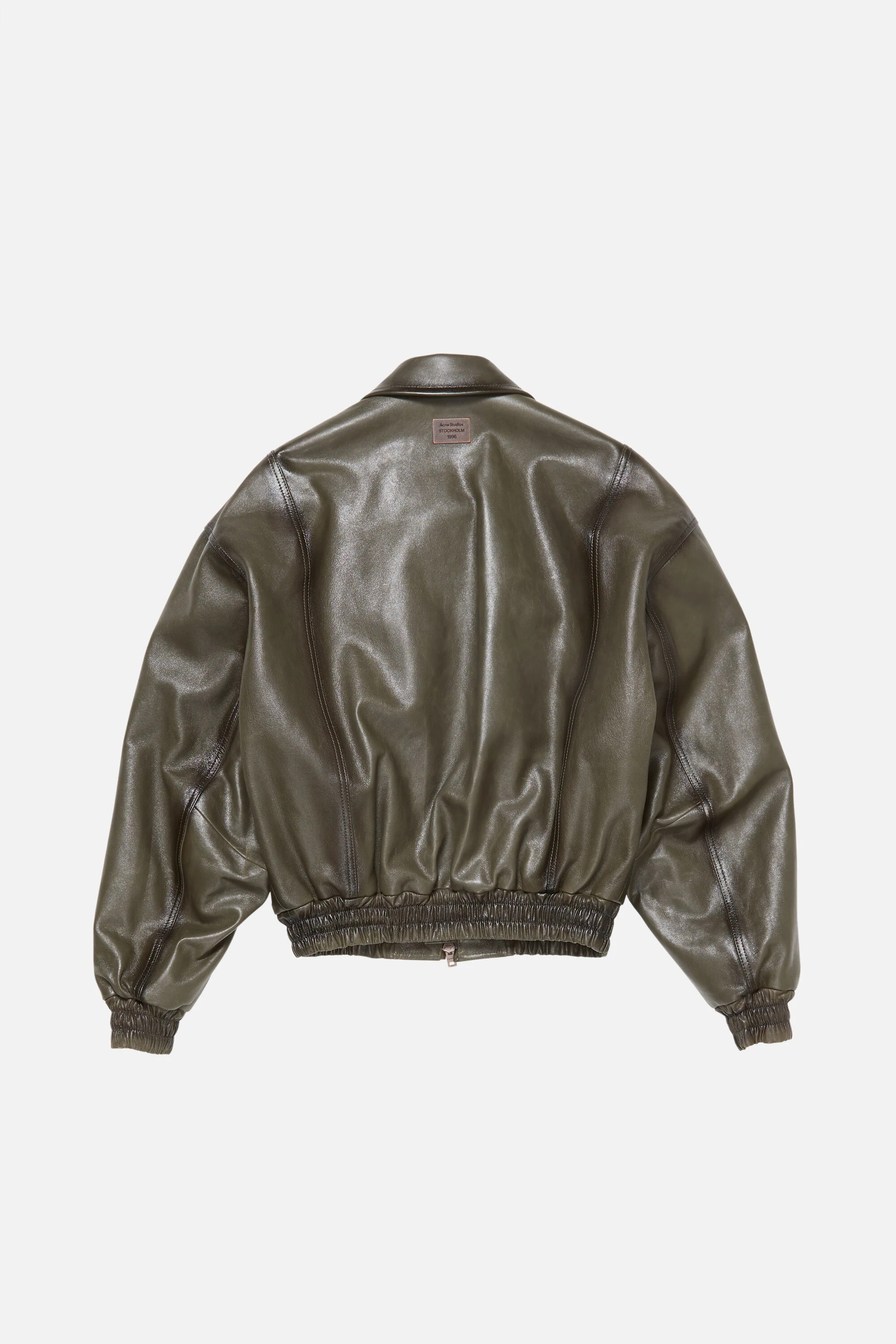 Leather bomber jacket - Vintage green - 7