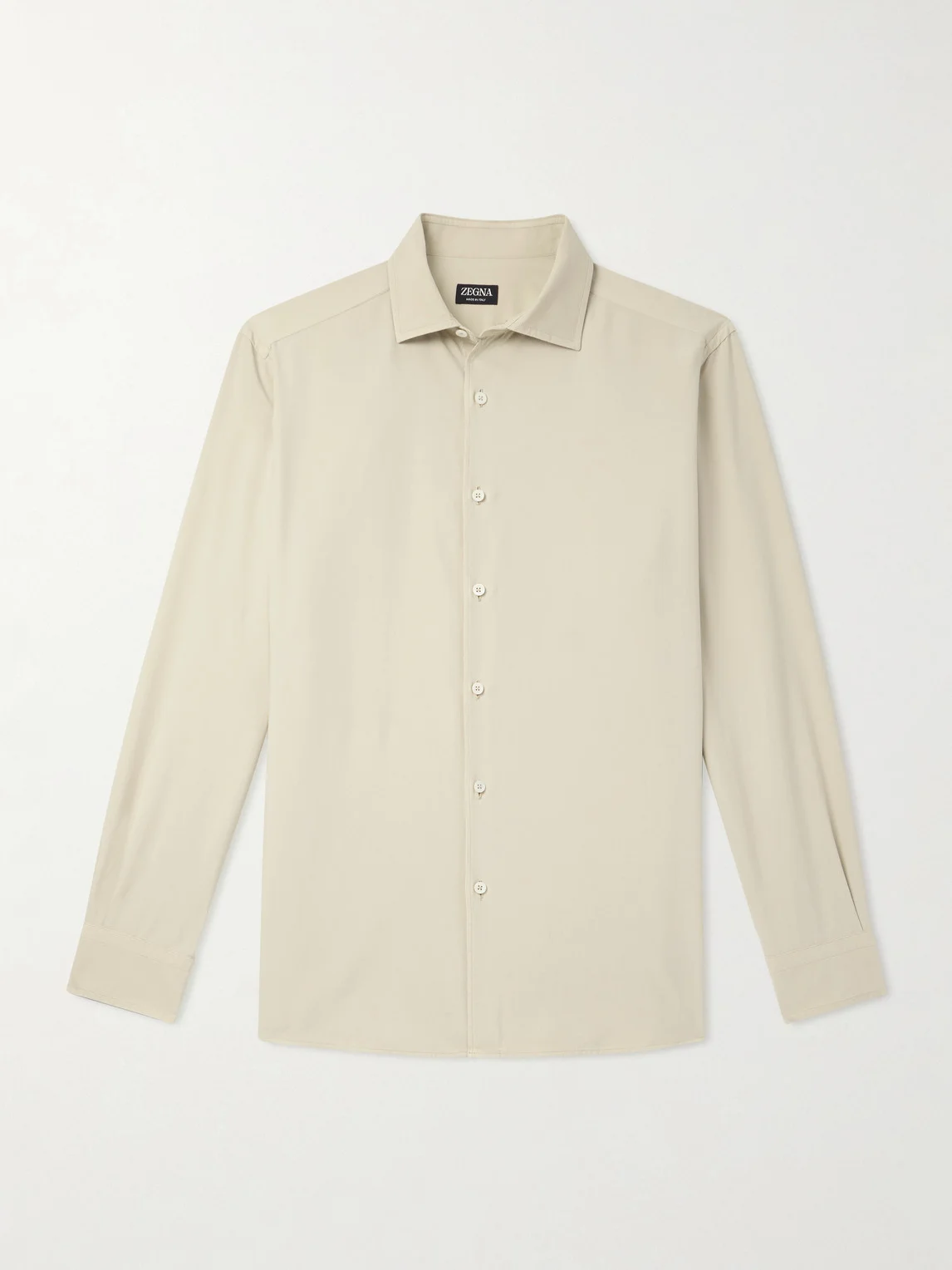 Spread-Collar Mulberry Silk Shirt - 1