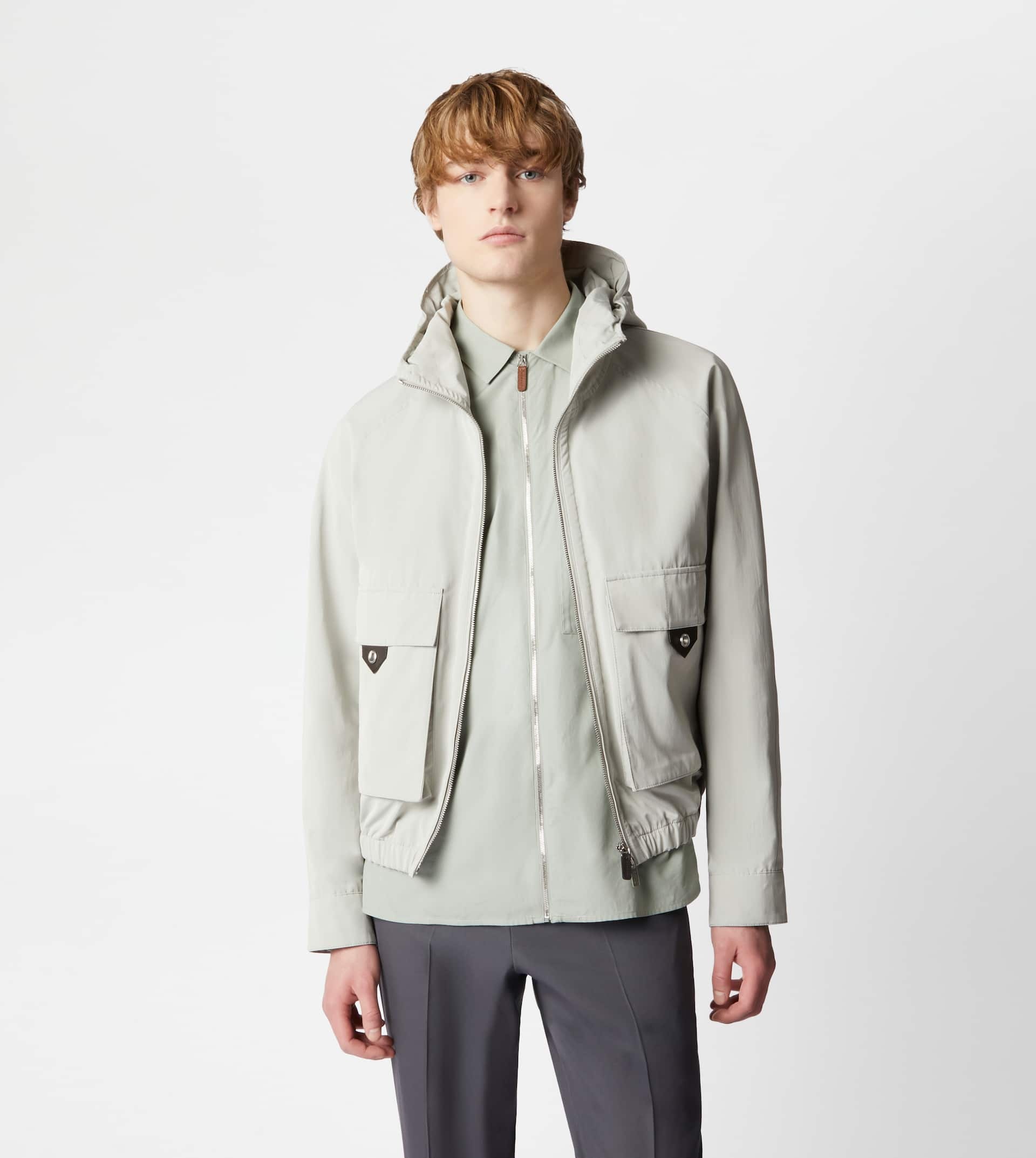 HOODED BLOUSON - GREY - 7