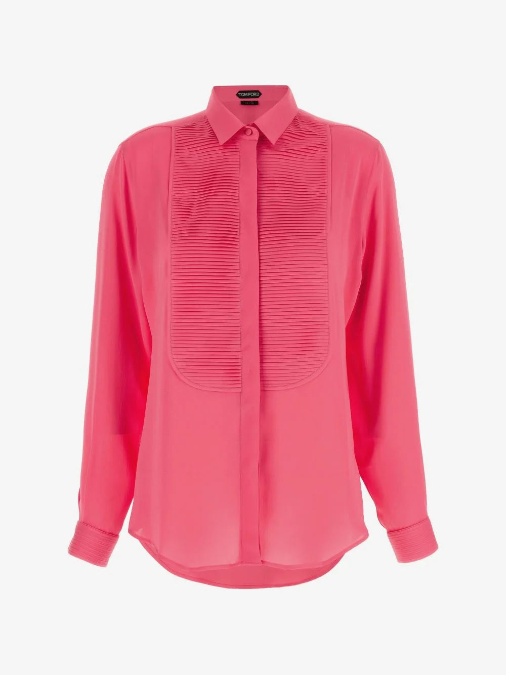 silk tuxedo shirt with pleated plastron - 1