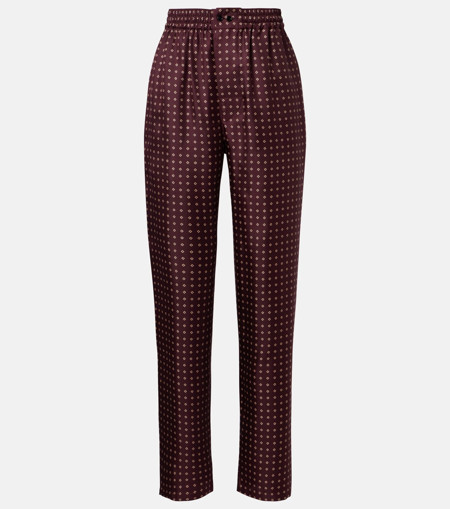 Printed silk satin pajama pants - 1