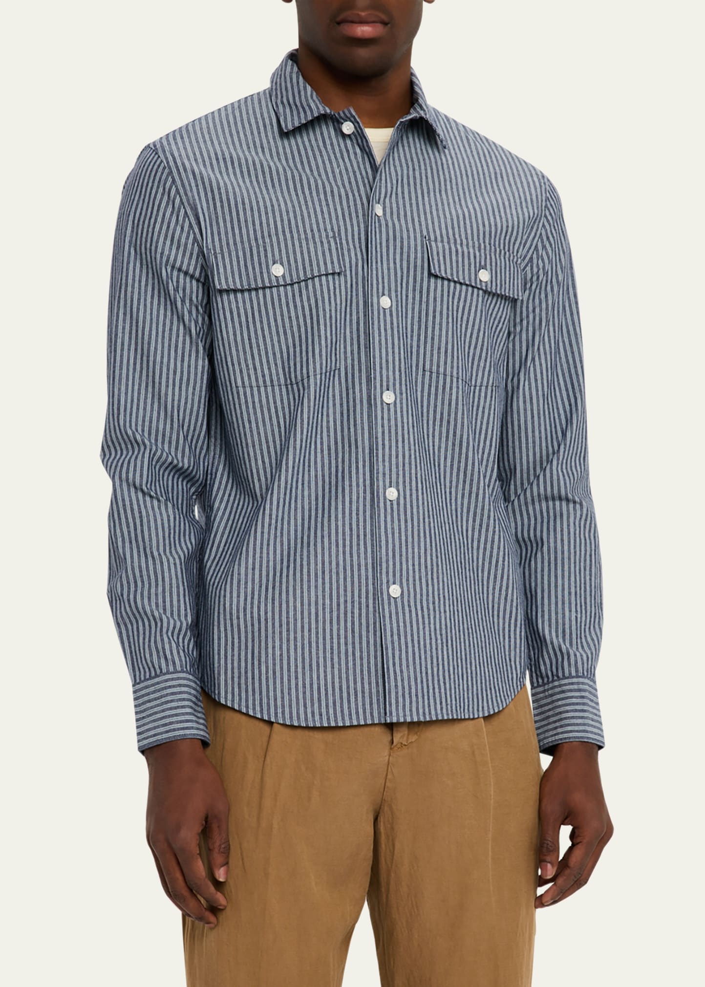 Men's Railroad Stripe Sport Shirt - 4
