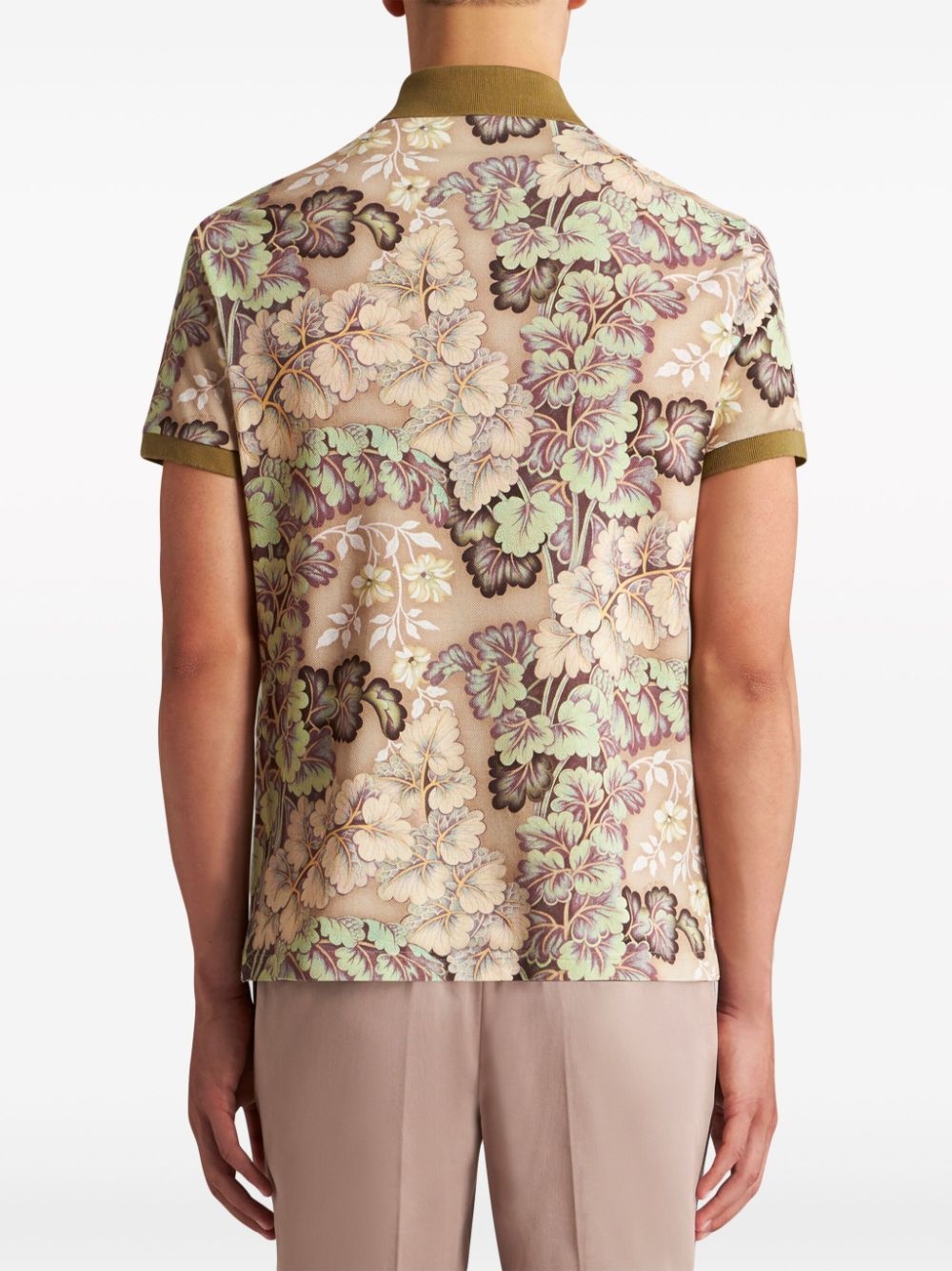 floral-print cotton polo shirt - 3