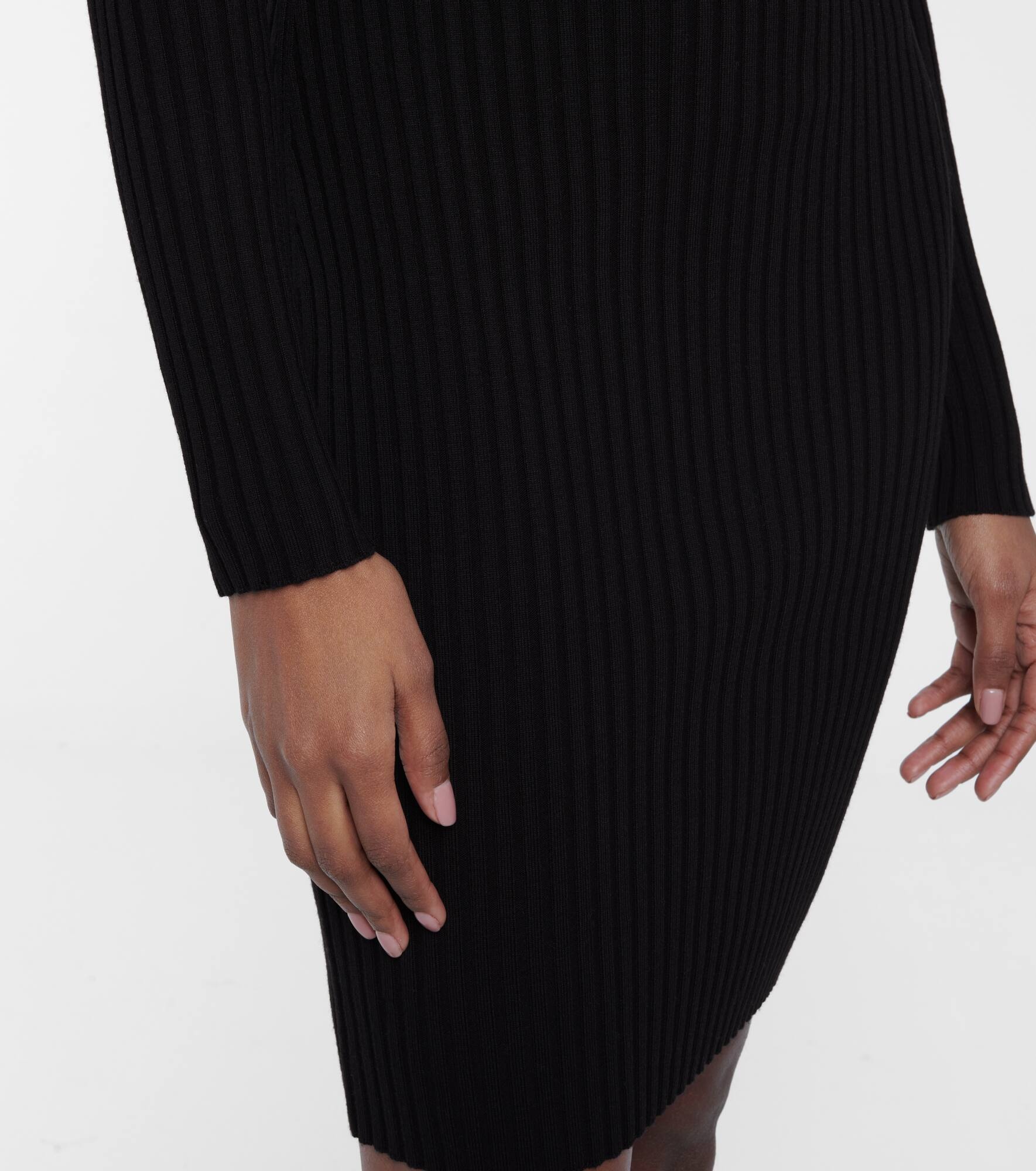 Ribbed-knit wool and cotton minidress - 5