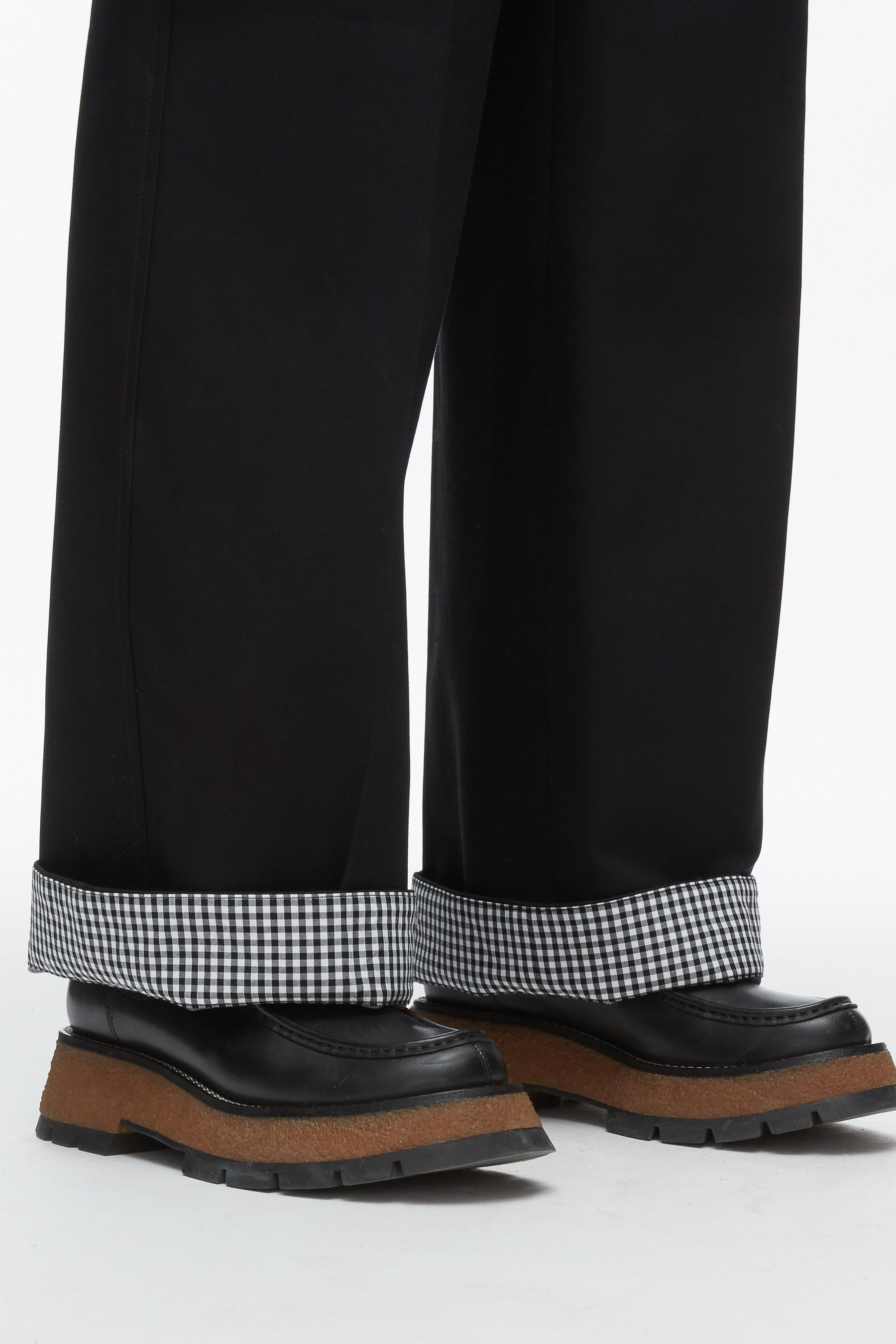 Carpenter Cargo Pants with Plaid Cuffs - 7