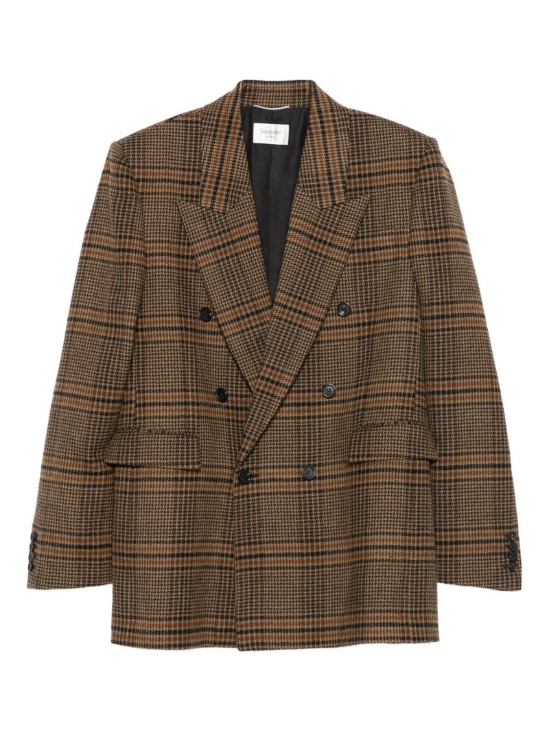 double-breasted checked blazer 1