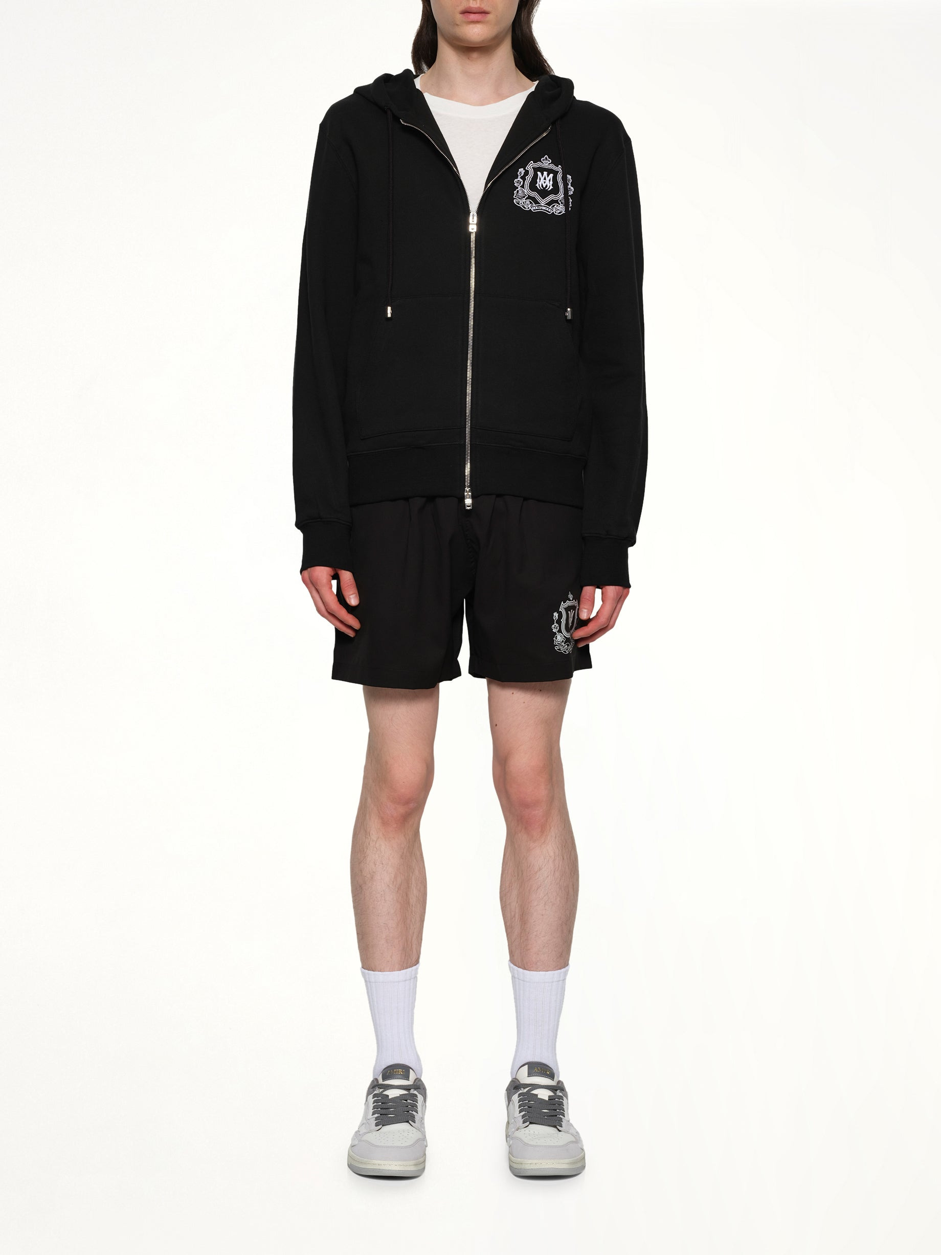 MA Crest Zip Hoodie in Black - 7