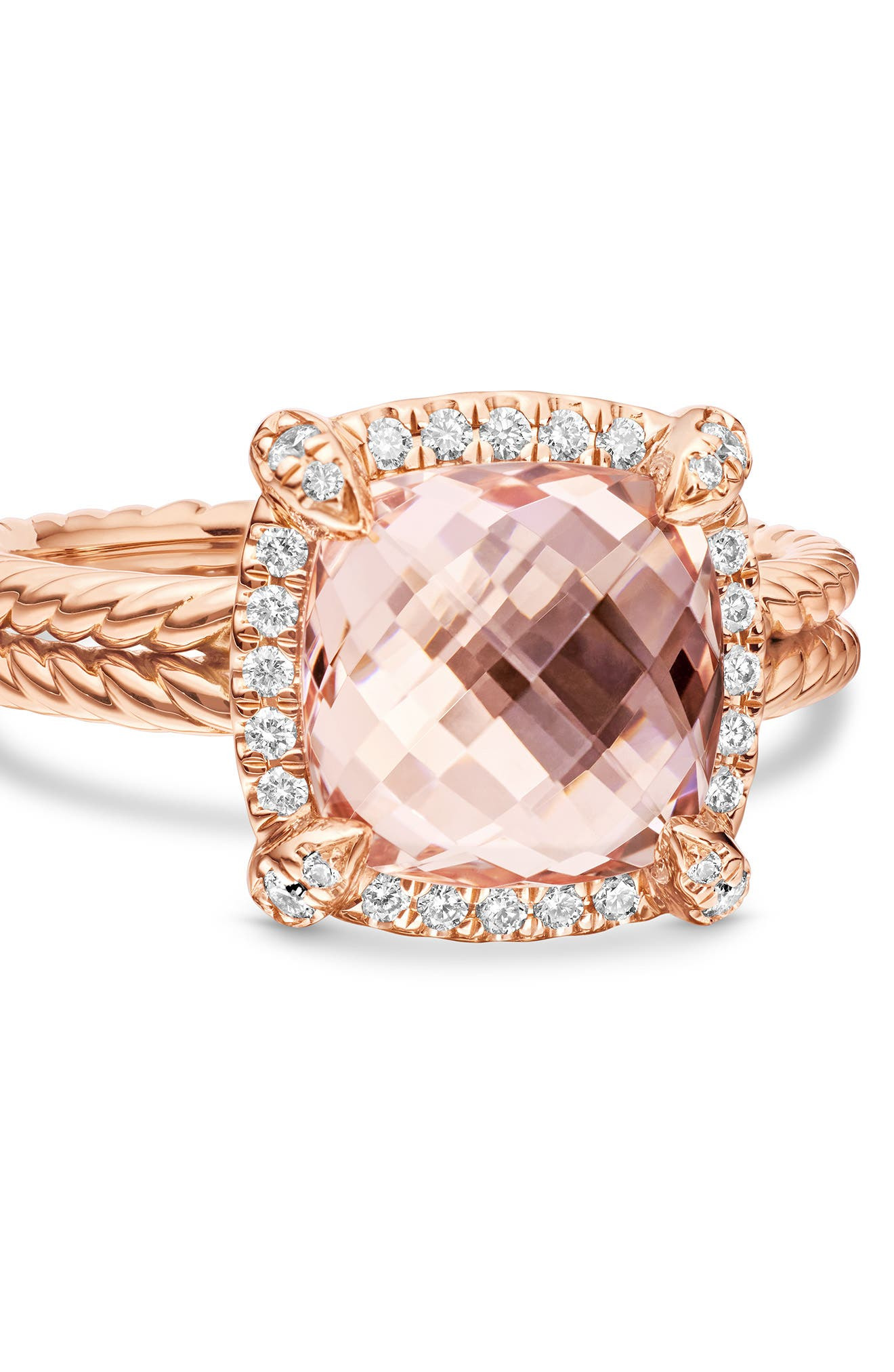 David Yurman Chatelaine® Pavé Bezel Ring in 18K Rose Gold in Rose Gold/Diamond/Morganite at Nordstro - 4