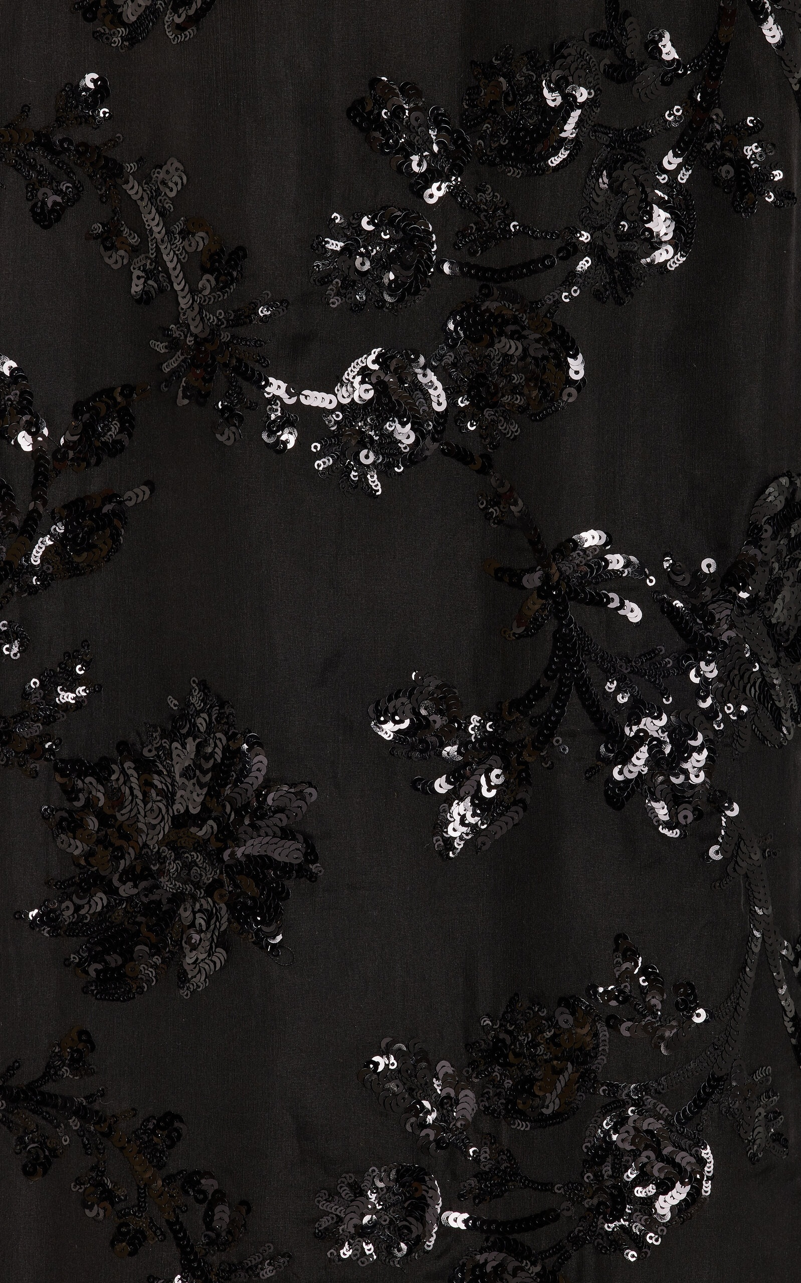 Ostrich-Trimmed Sequined Silk Maxi Dress black - 5