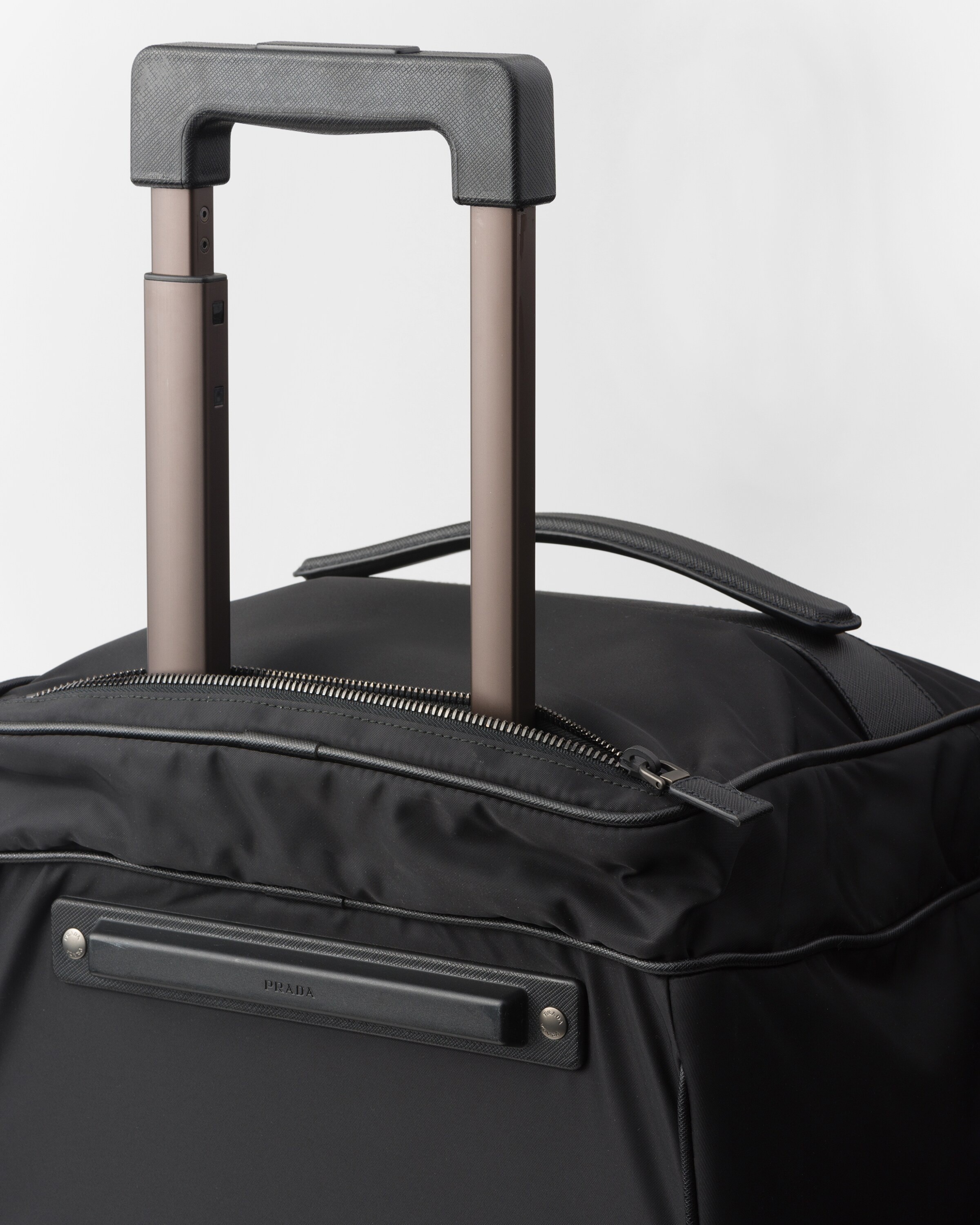 Re-Nylon and Saffiano leather trolley - 5