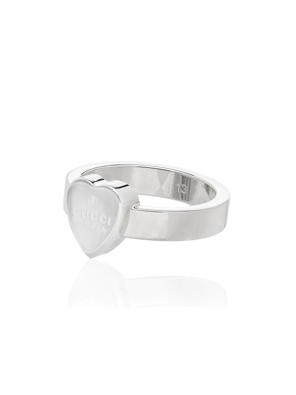 engraved logo heart-shaped ring - 1