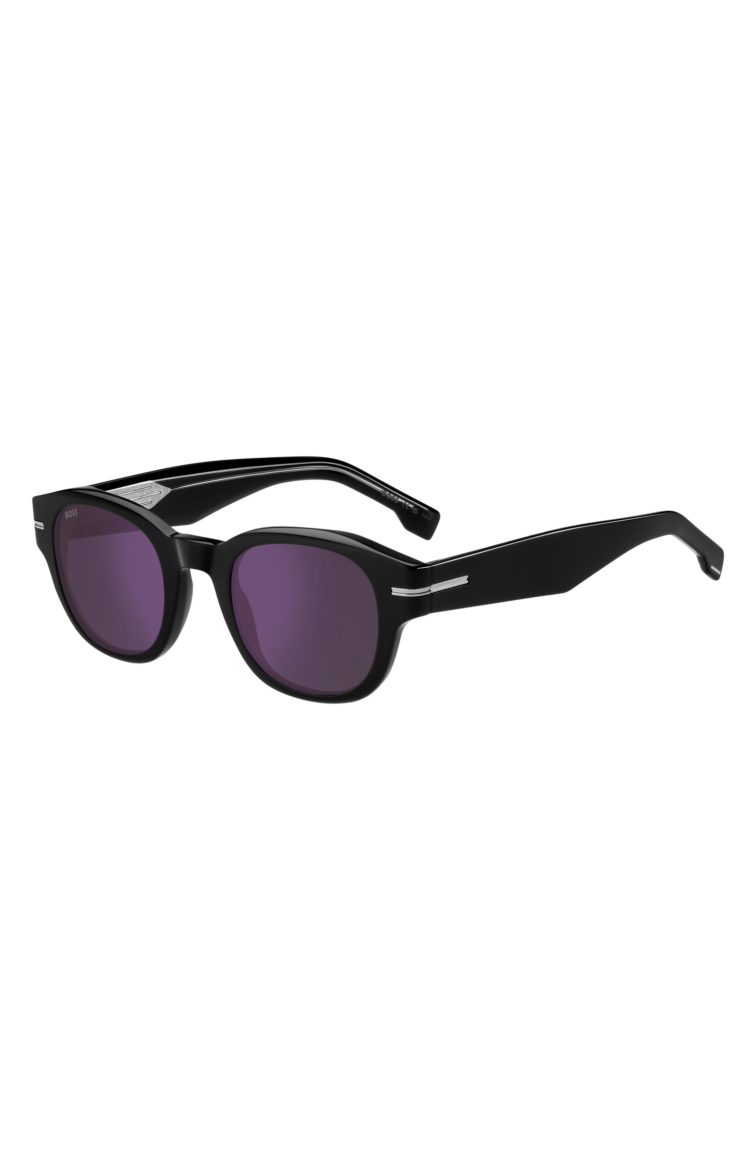 BOSS 48mm Gradient Small Rectangular Sunglasses in Black/Violet Sp Ar at Nordstrom - 2