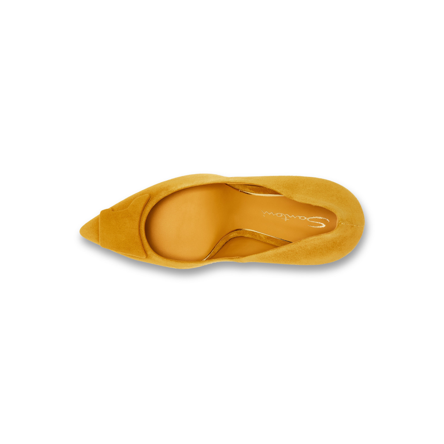 Women's yellow suede high-heel Santoni Sibille pump - 4